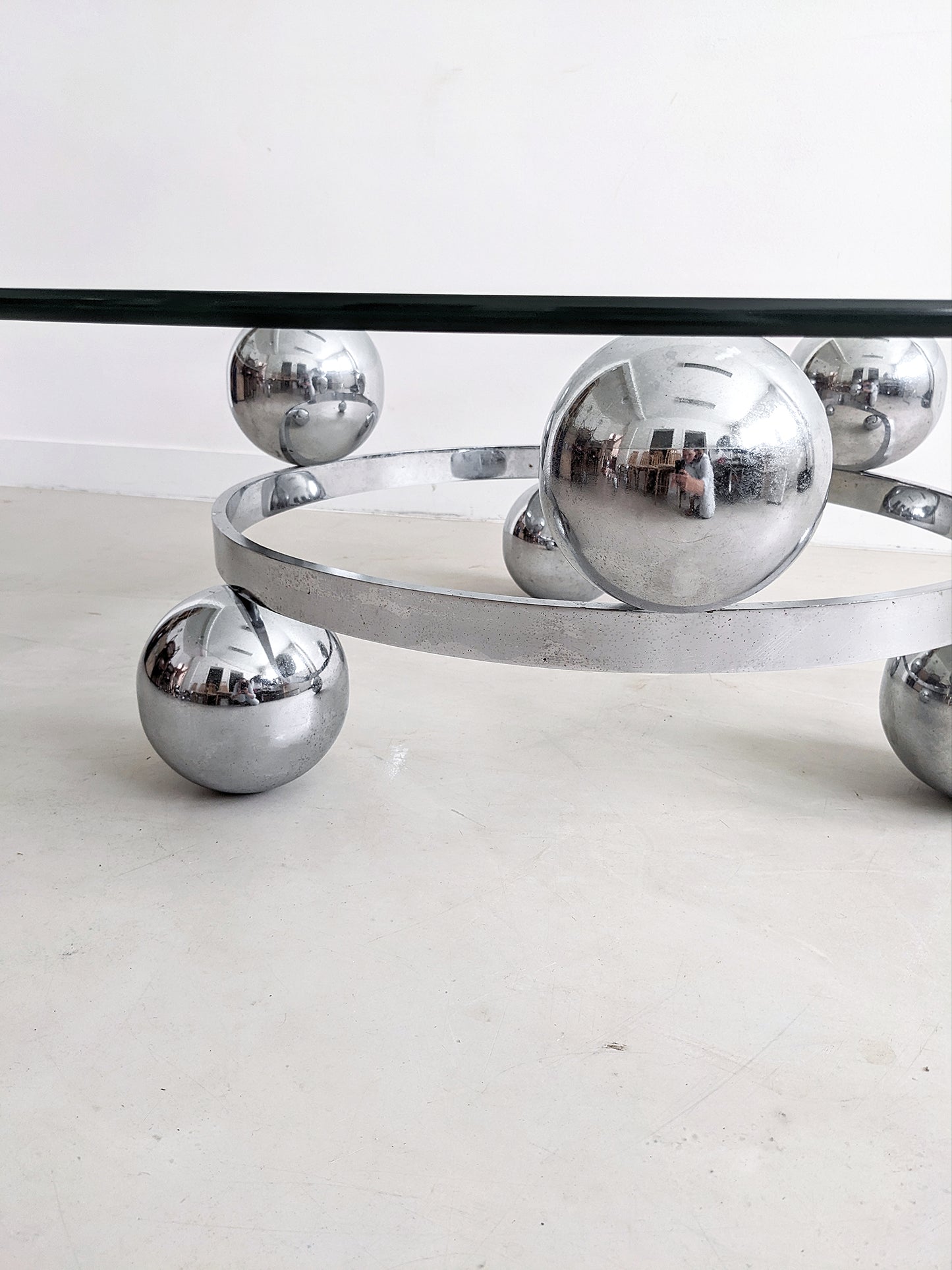 Chrome & Glass Sputnik Coffee Table 1960's