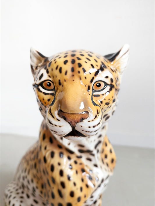 Rare Ceramic 'Ronzan' Cheetah Statue 1960s