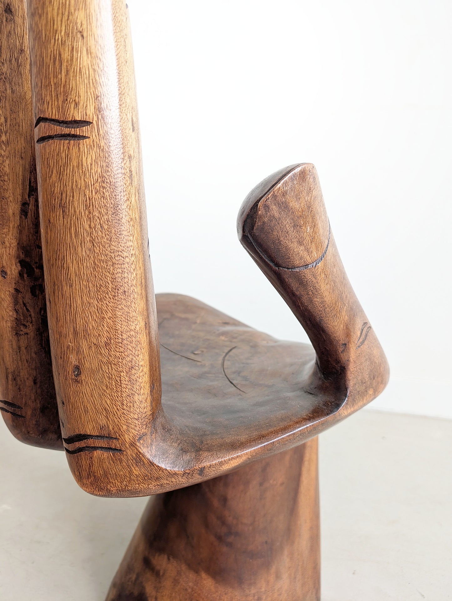 Handcarved Suar Wood Hand Chair 1970's