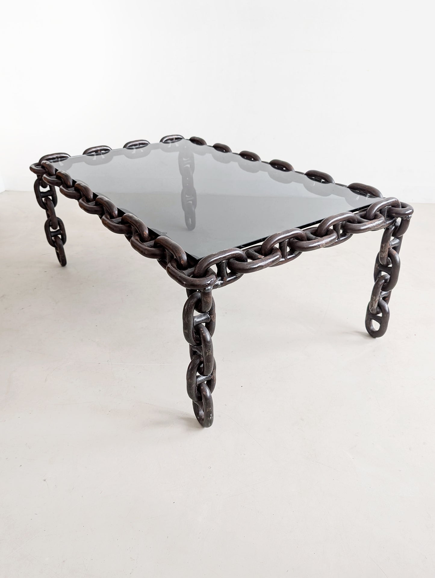 Brutalist Chain Link Coffee Table 1970s