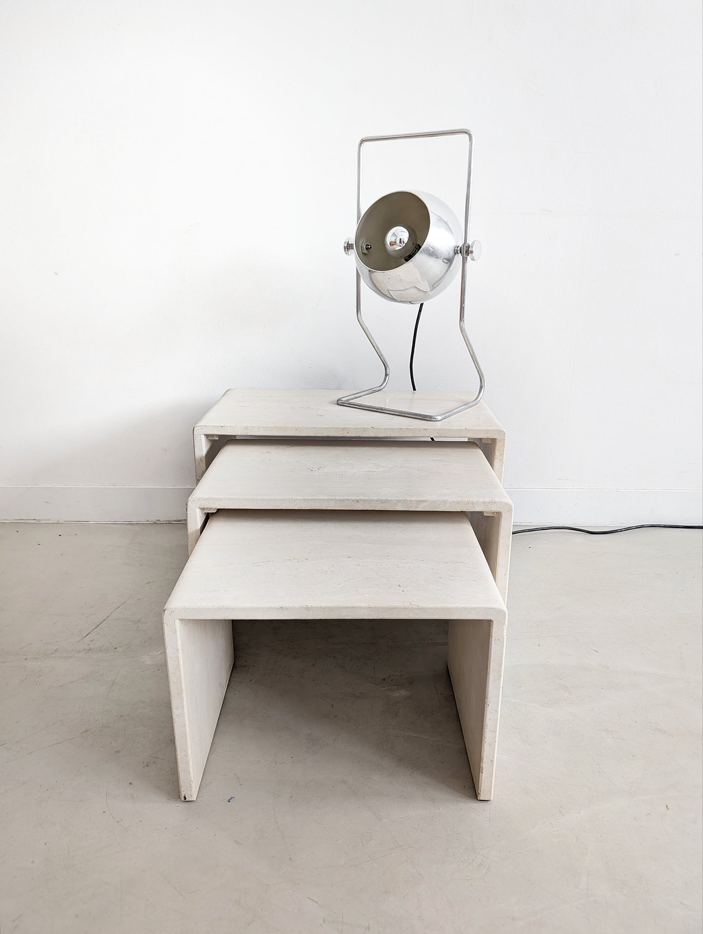 Travertine Nesting Tables 1980s