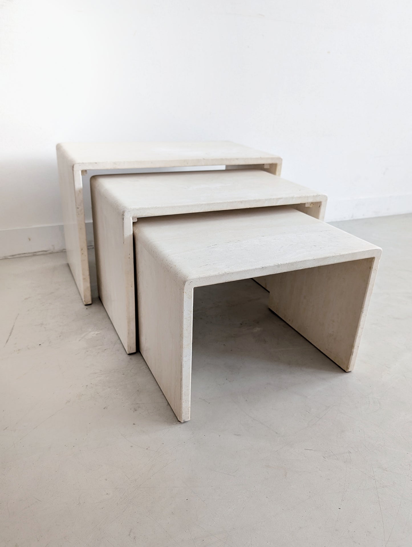 Travertine Nesting Tables 1980s