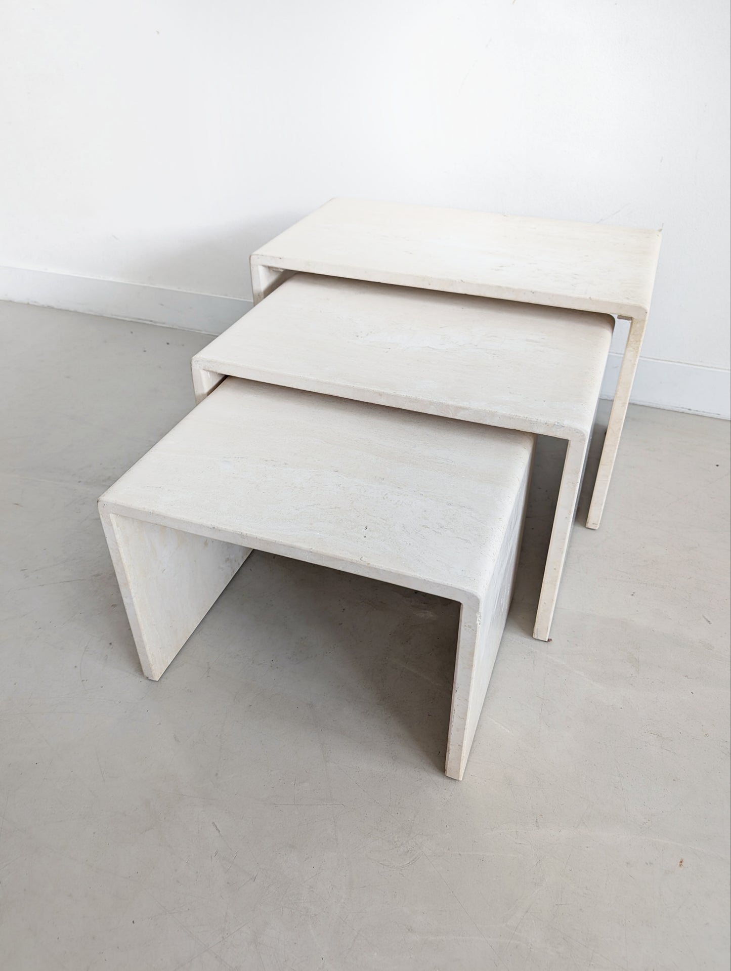 Travertine Nesting Tables 1980s
