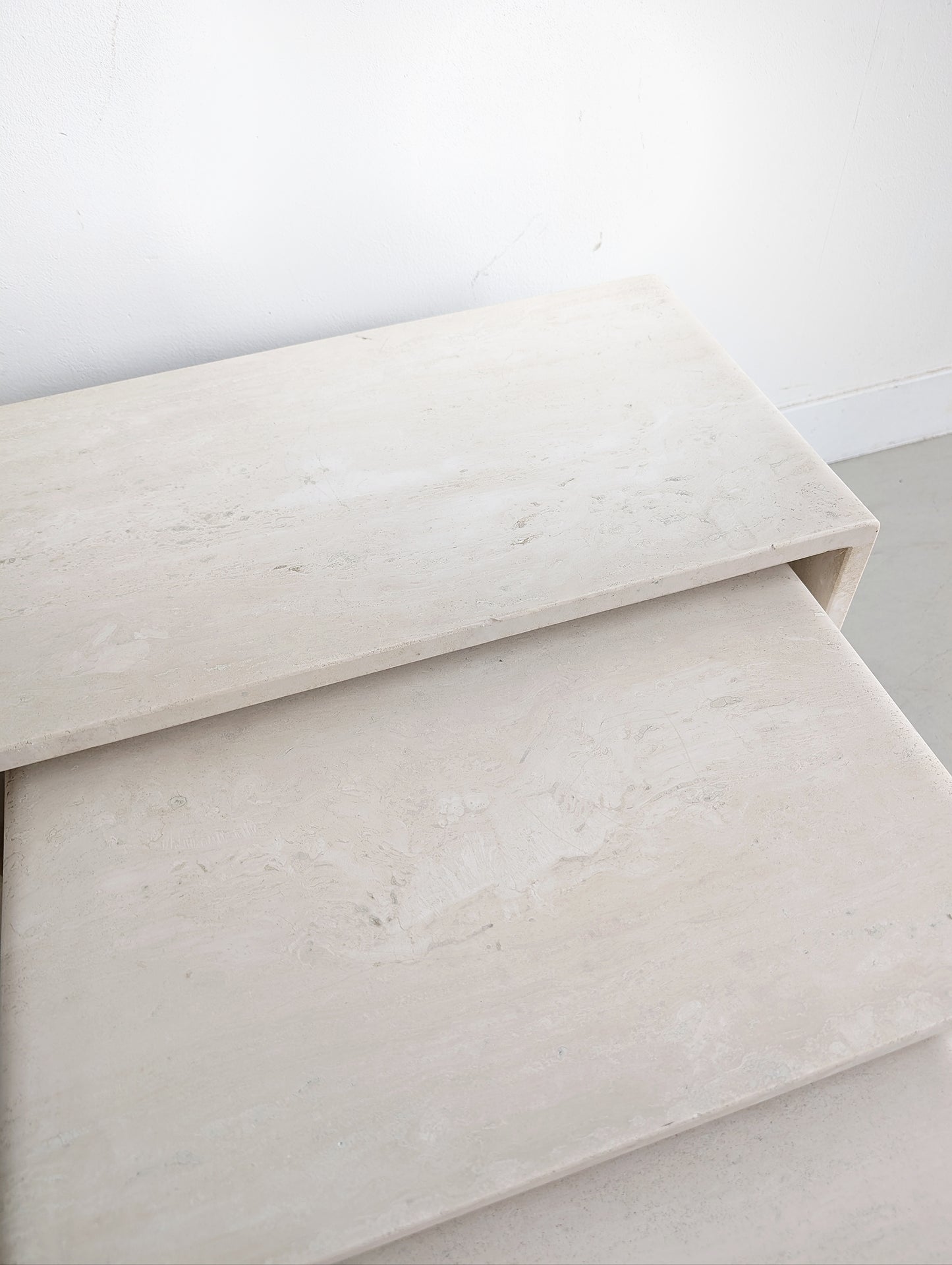 Travertine Nesting Tables 1980s