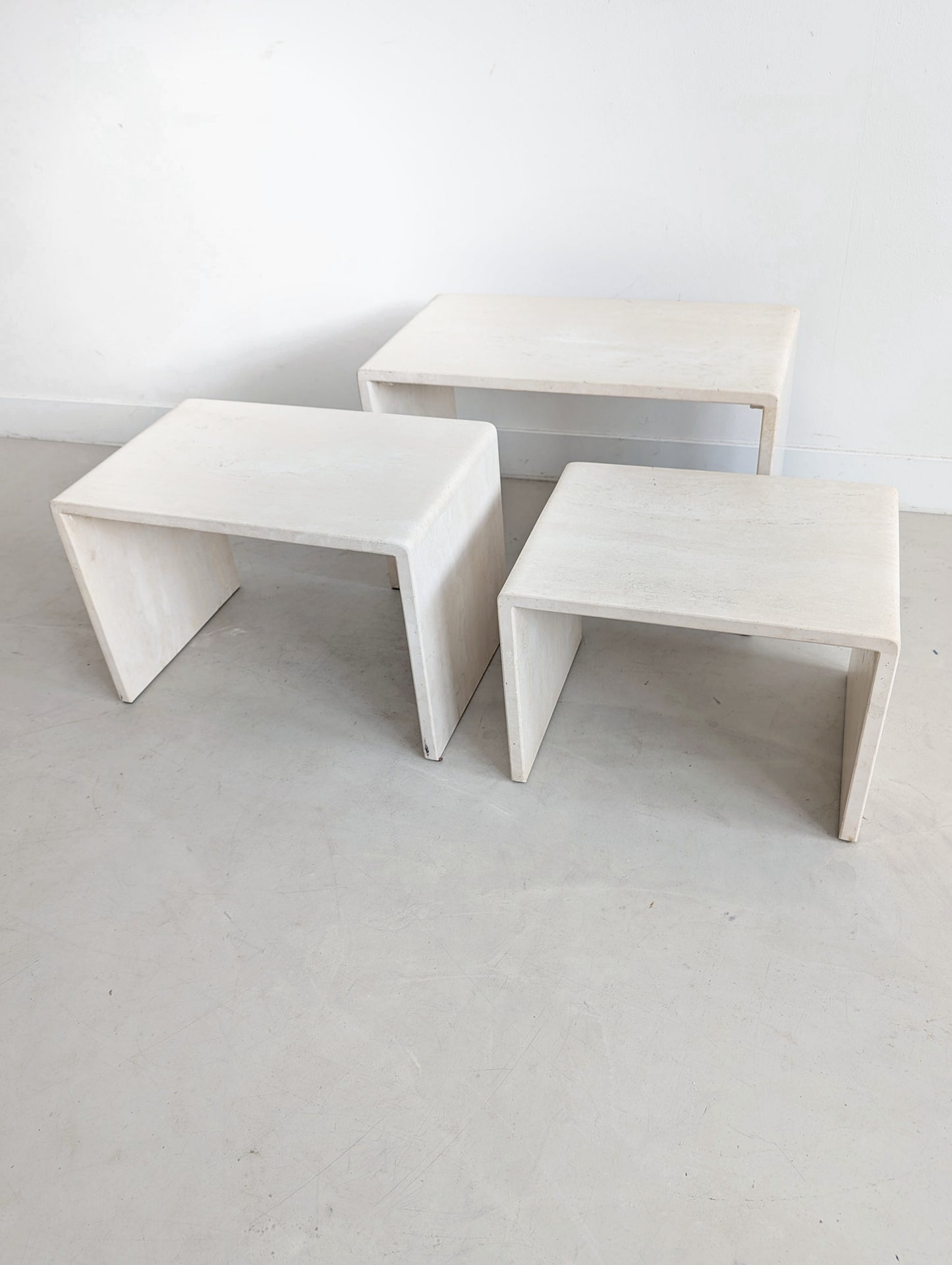 Travertine Nesting Tables 1980s