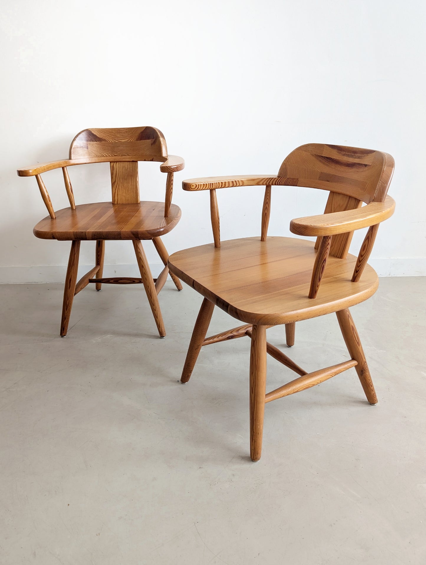 Set of 6 Pine Wood Dining Chairs by Asko Finland 1970s