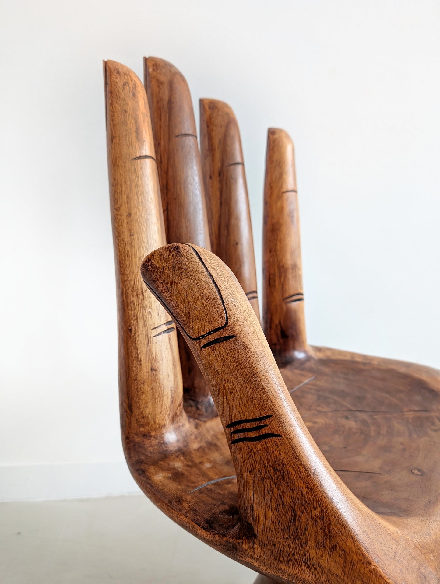 Handcarved Suar Wood Hand Chair 1970's