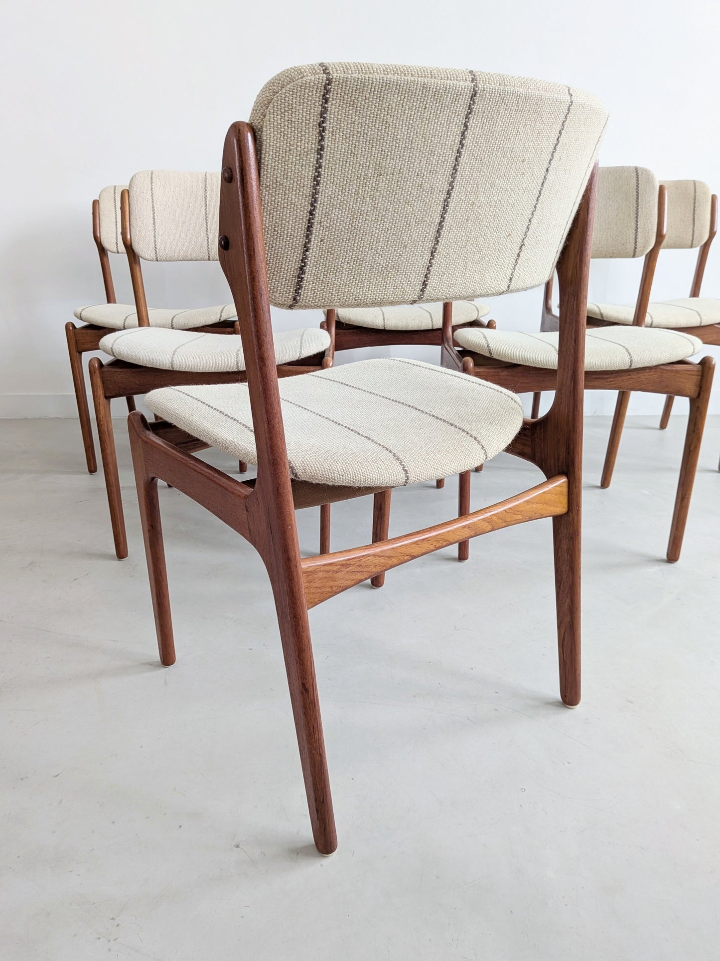 Set of 6 'Model 49' Dining Chairs by Erik Buck for Oddense Maskinsnedkeri 1960's
