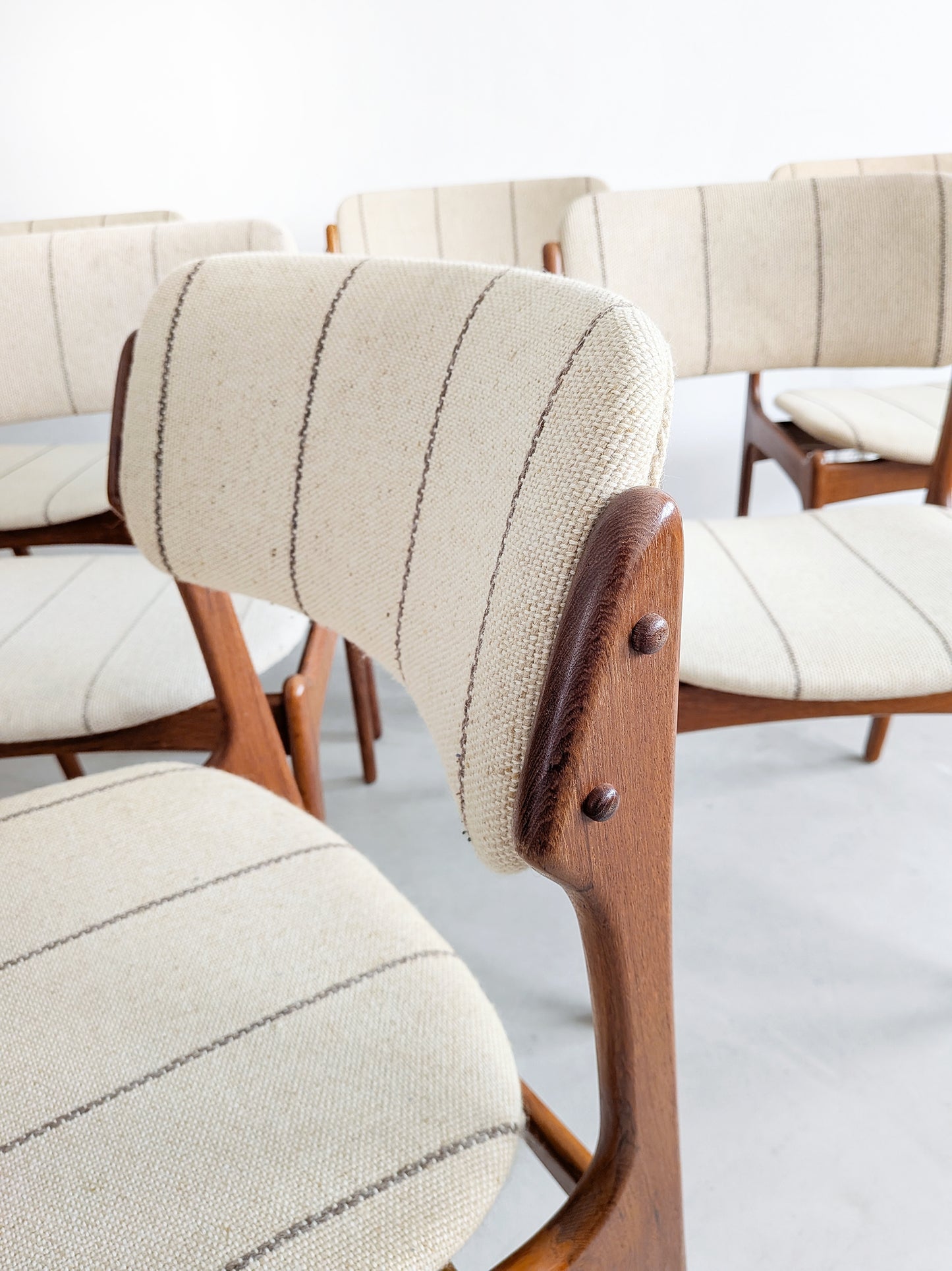 Set of 6 'Model 49' Dining Chairs by Erik Buck for Oddense Maskinsnedkeri 1960's