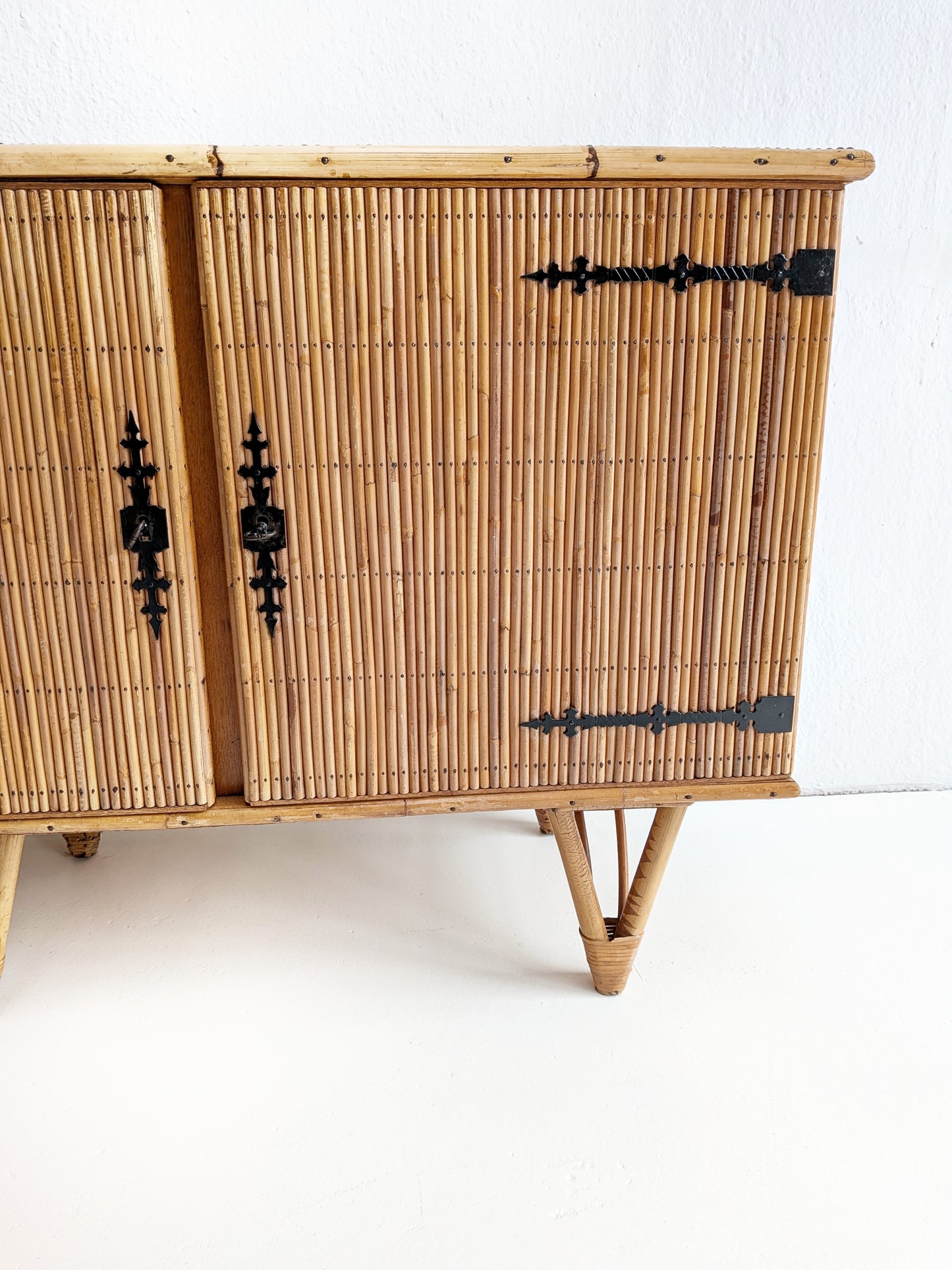French Rattan Sideboard 1960s