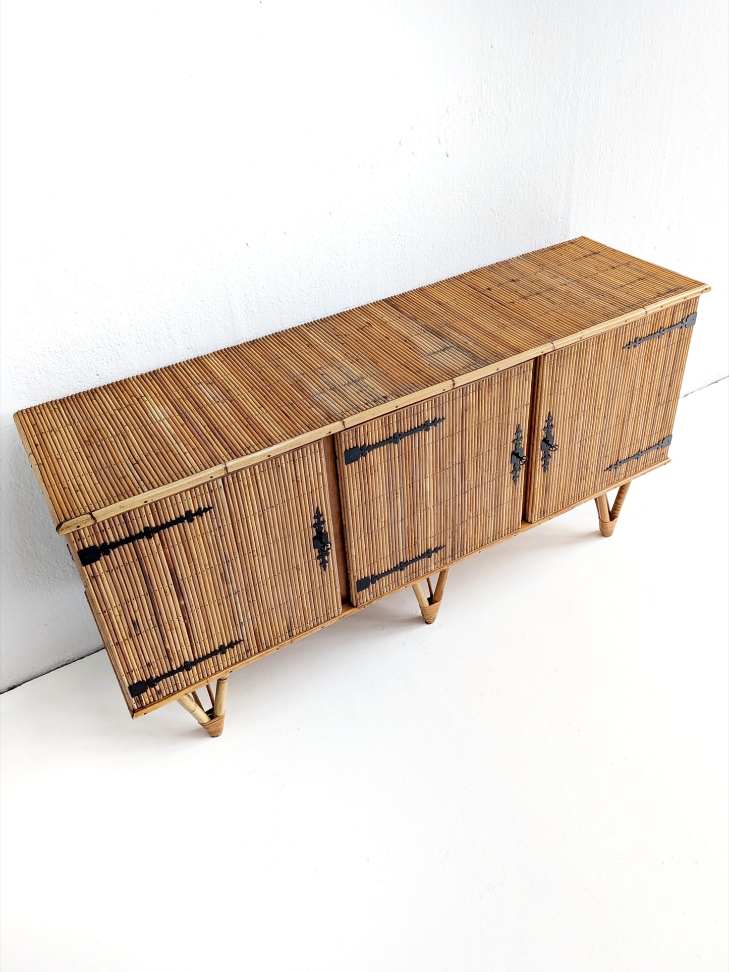 French Rattan Sideboard 1960s