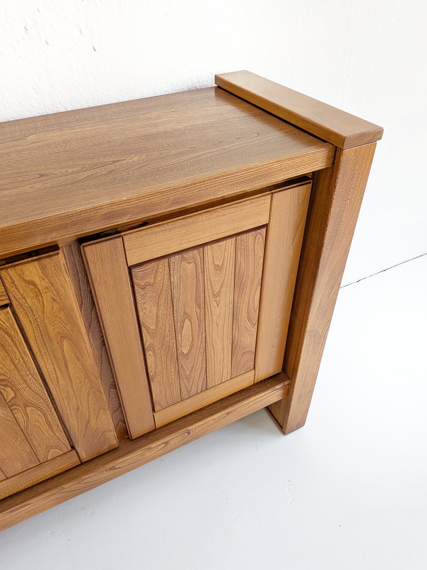 French Elm Wood Sideboard 1980s