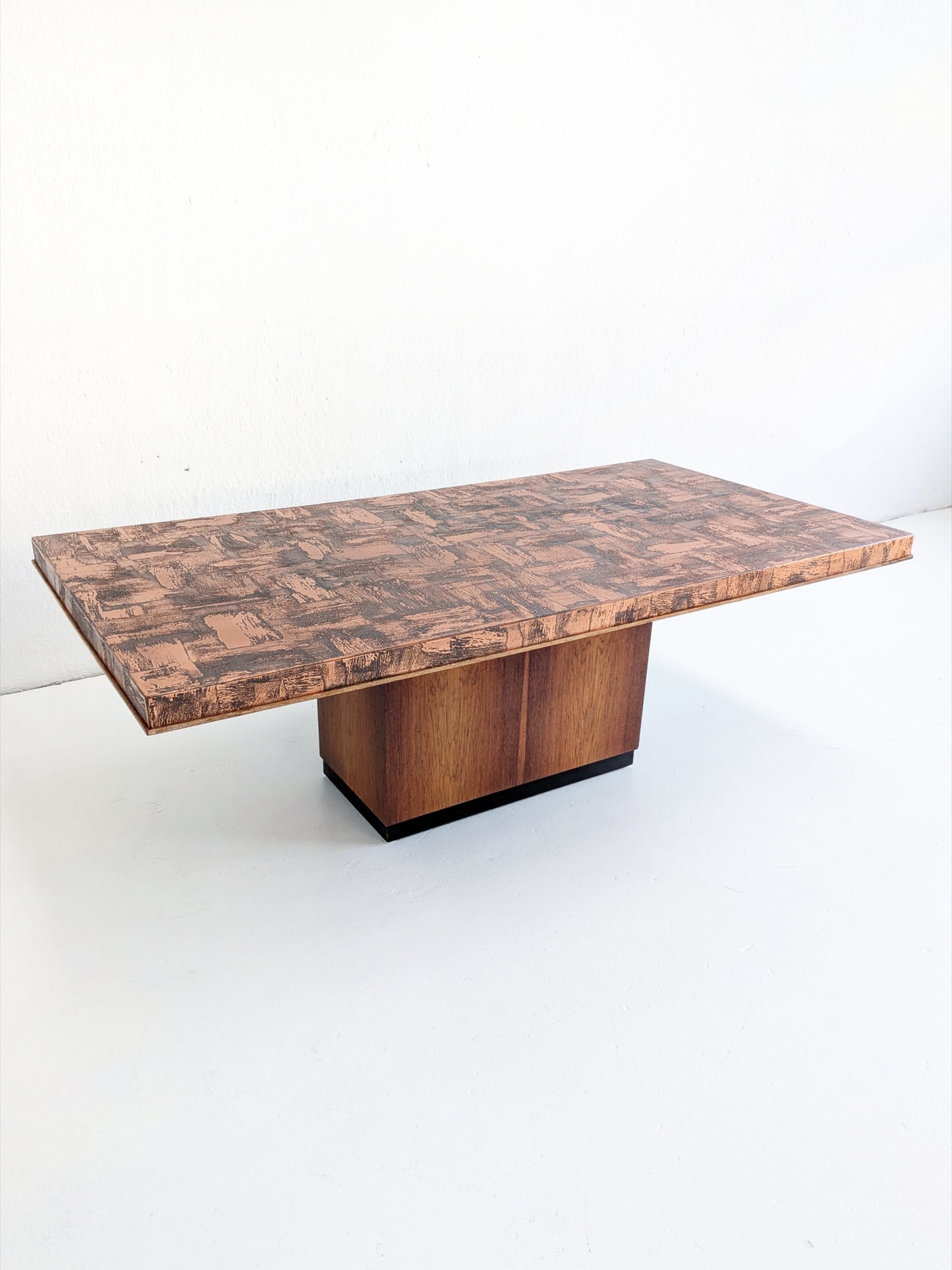 Brutalist Copper Plated Coffee Table by Heinz Lilienthal 1970s
