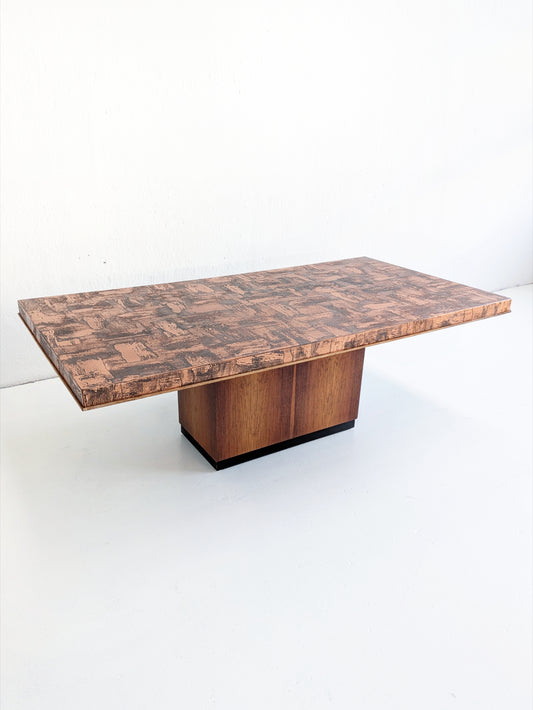 Brutalist Copper Plated Coffee Table by Heinz Lilienthal 1970s