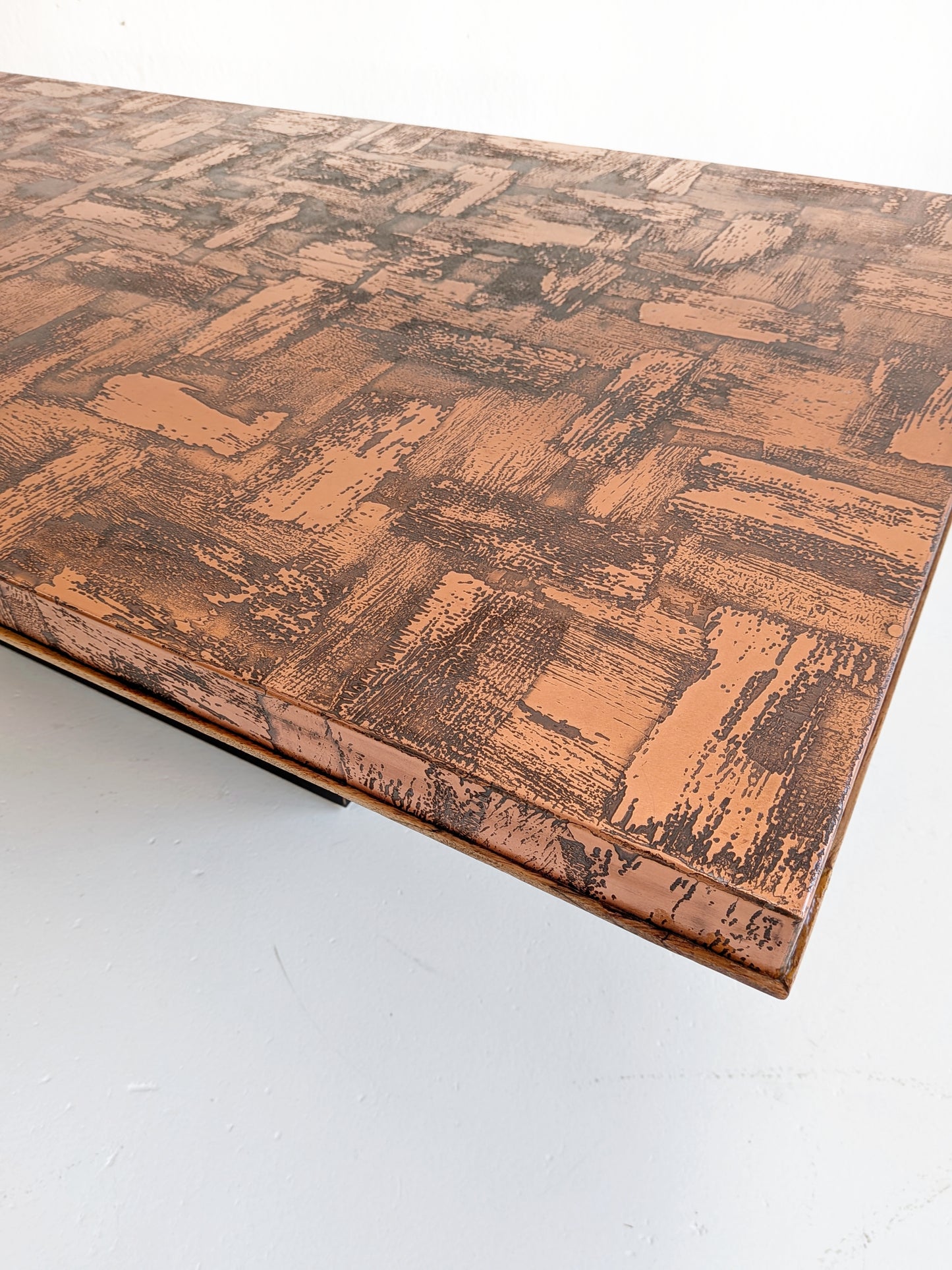 Brutalist Copper Plated Coffee Table by Heinz Lilienthal 1970s