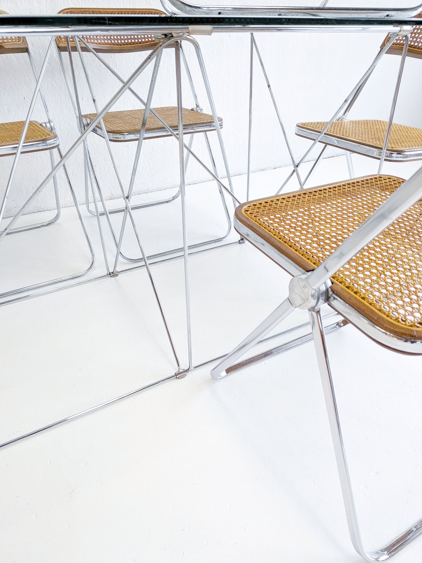 Set of 6 'Plia' Folding Chairs by Giancarlo Piretti for Anonima Castelli 1970s