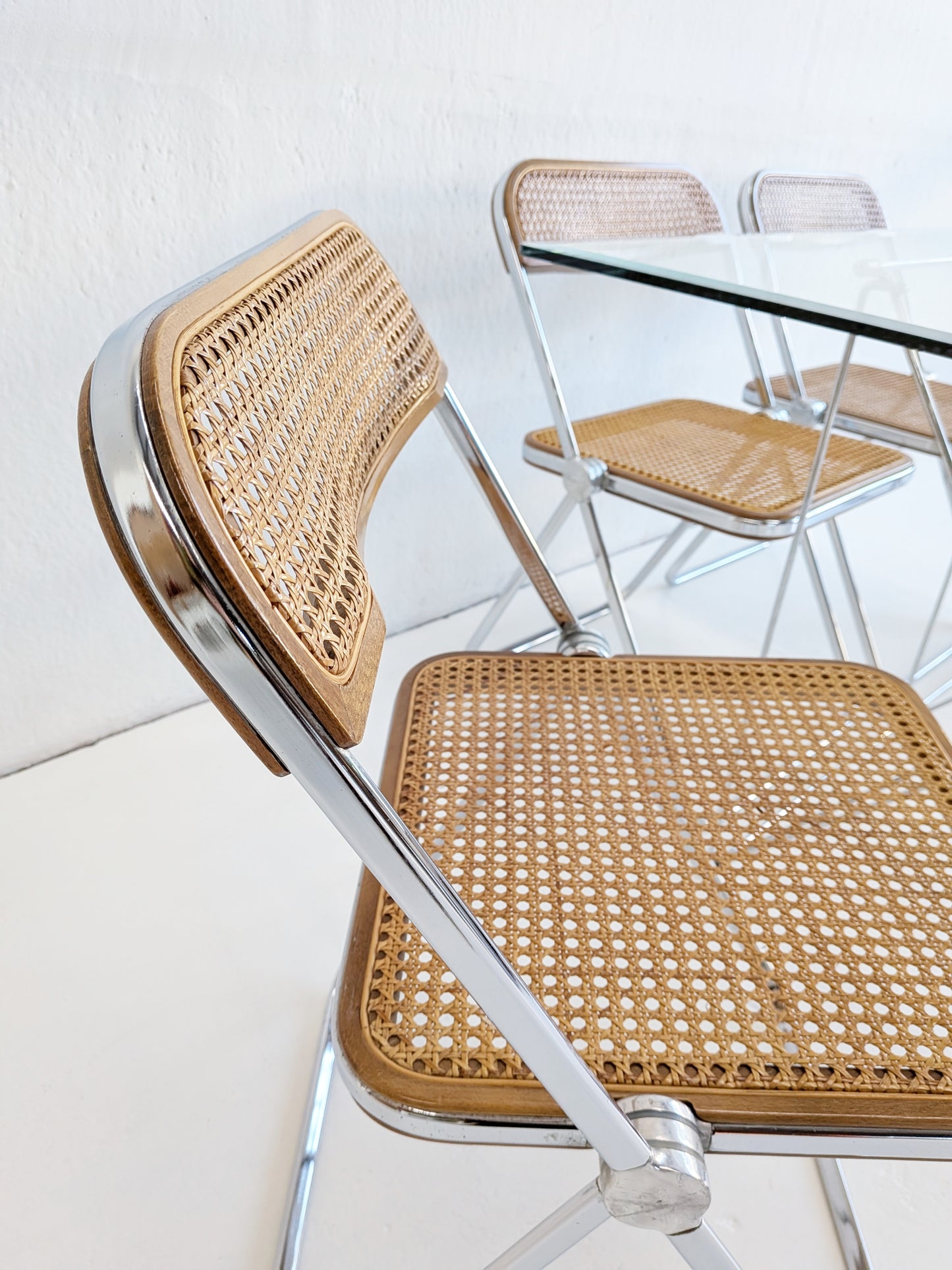 Set of 6 'Plia' Folding Chairs by Giancarlo Piretti for Anonima Castelli 1970s