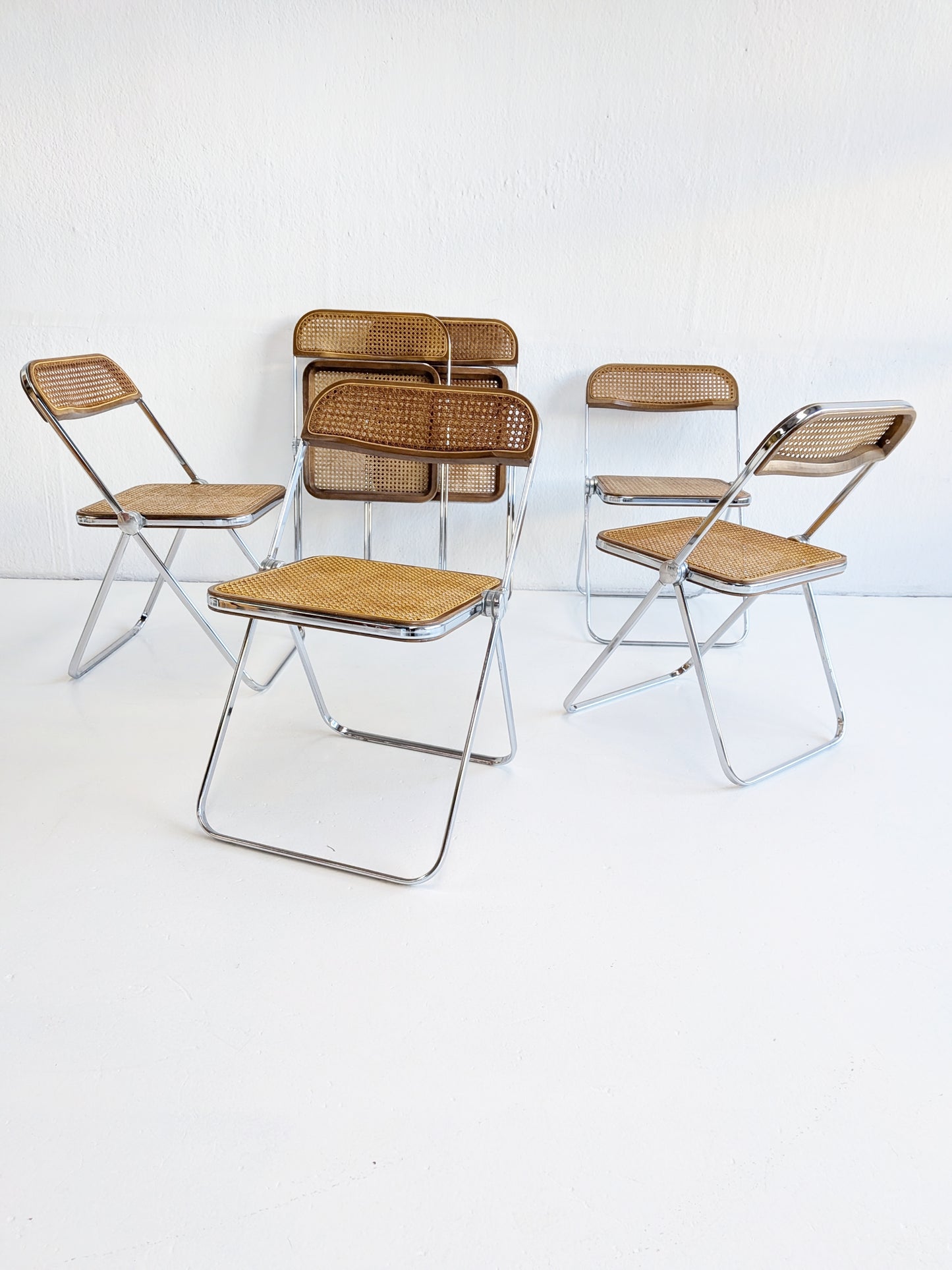 Set of 6 'Plia' Folding Chairs by Giancarlo Piretti for Anonima Castelli 1970s