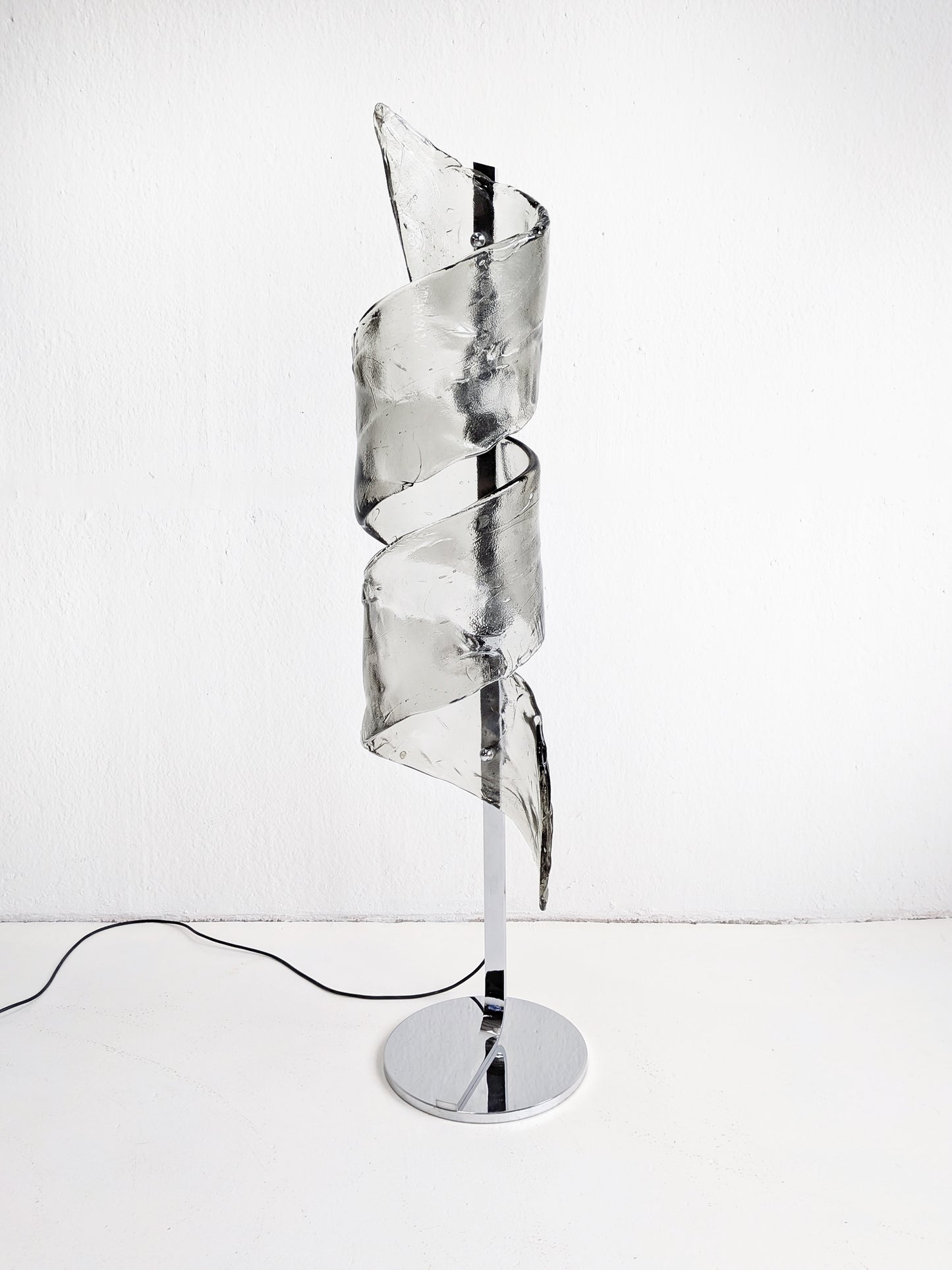 Murano Glass Floor Lamp 'Spiral' by Mazzega 1970s