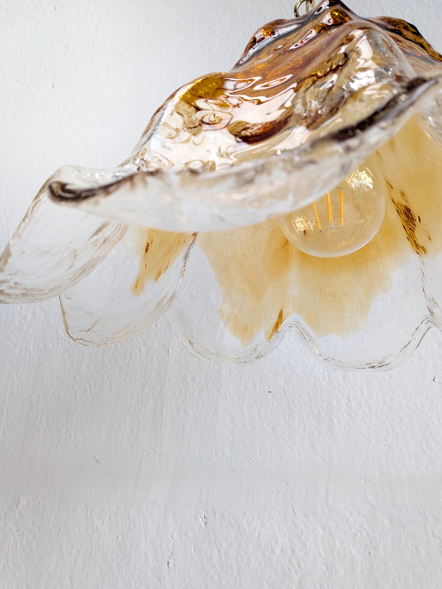 Murano Glass Flower Chandelier 1970s