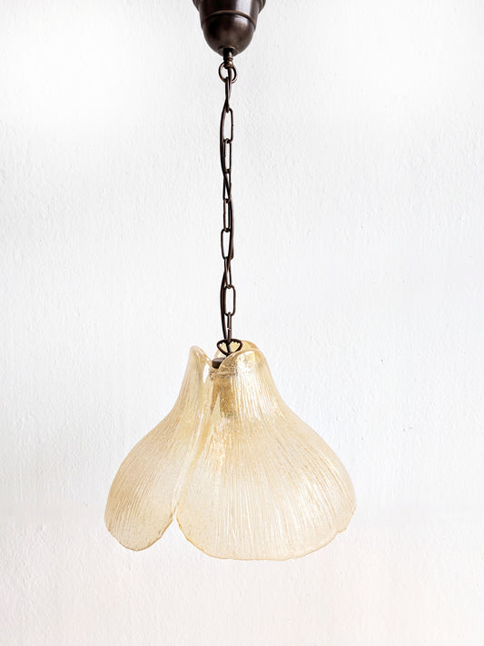 Flower Shaped Glass Pendant Lamp 1970s