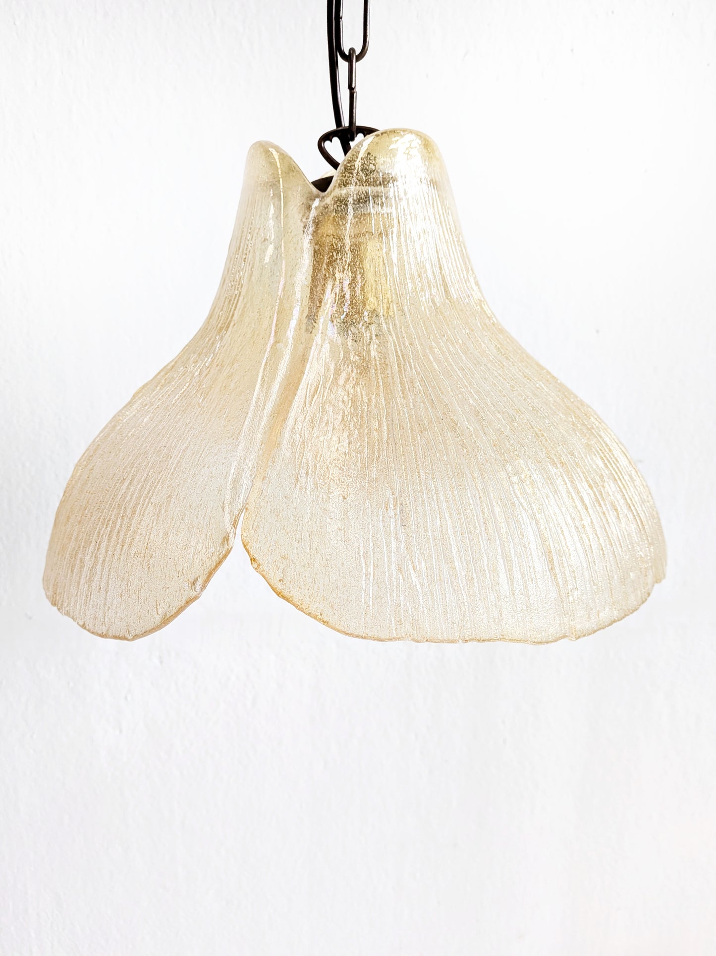 Flower Shaped Glass Pendant Lamp 1970s