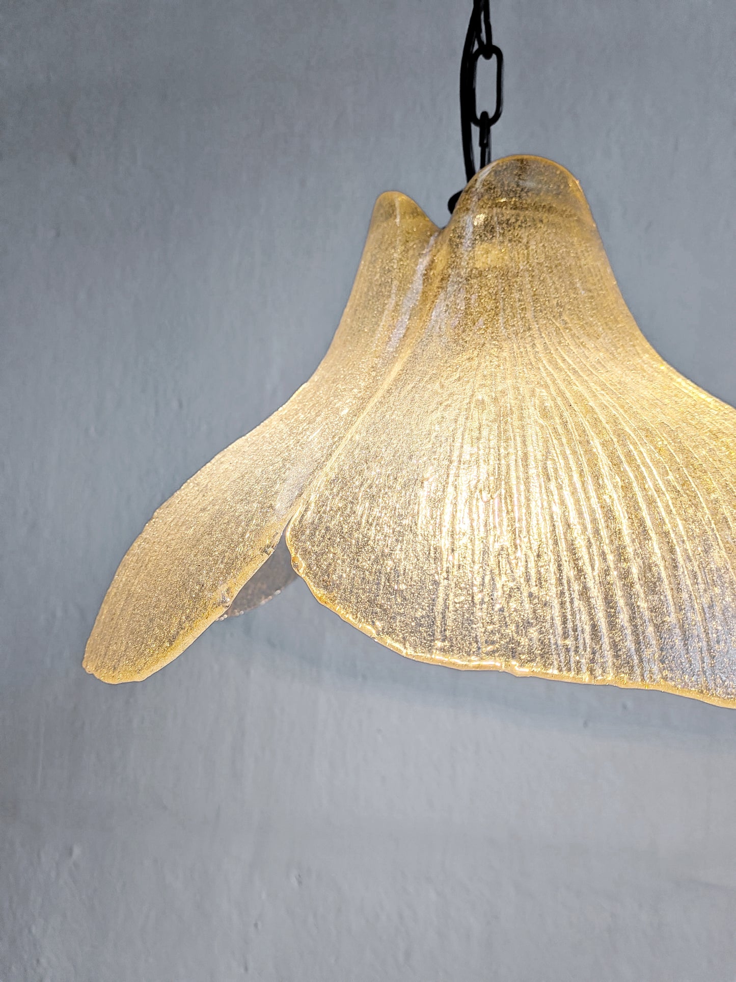 Flower Shaped Glass Pendant Lamp 1970s