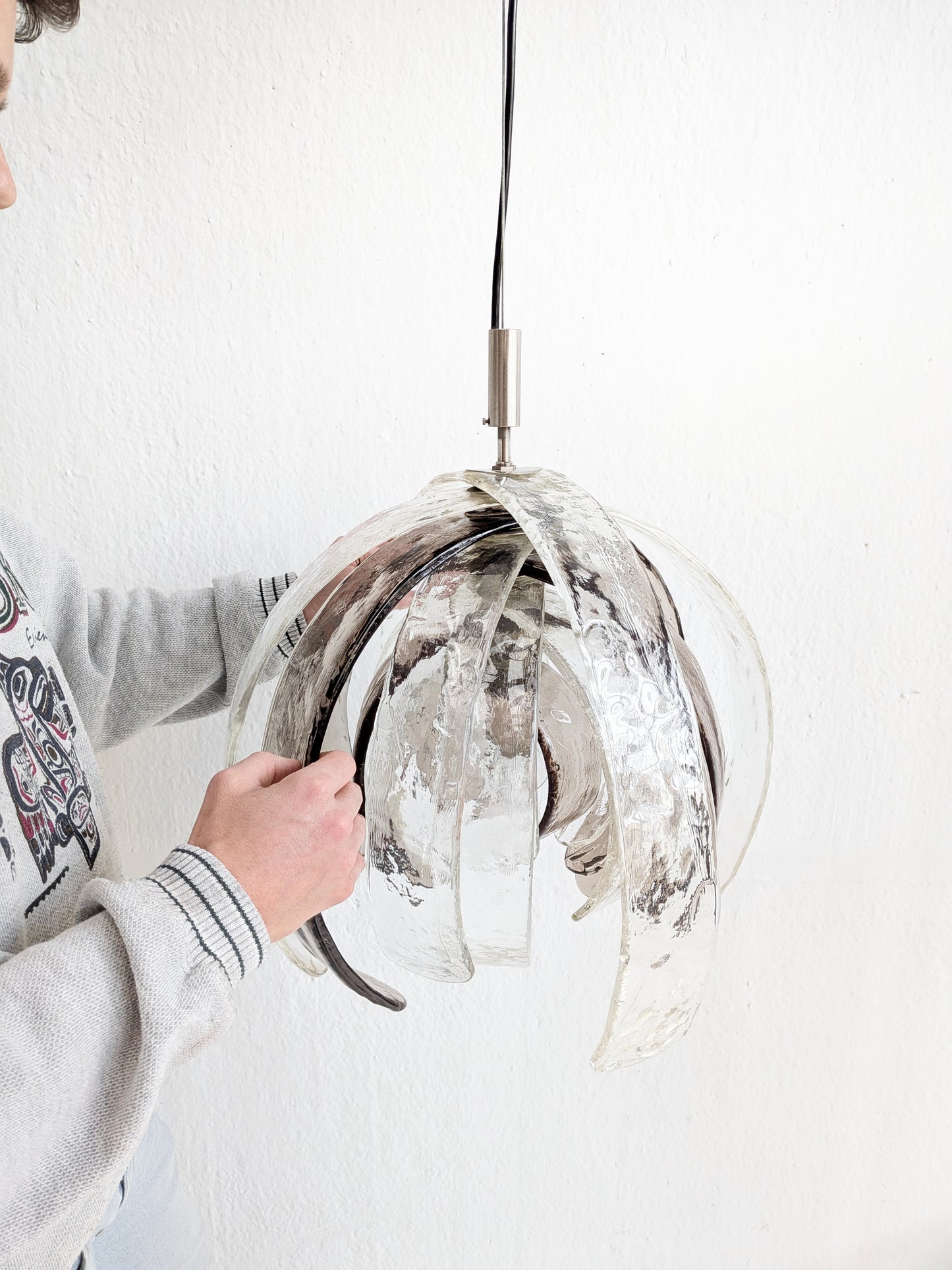 Artichoke Pendant Lamp 'LS 181' by Carlo Nason for AV Mazzega 1970s