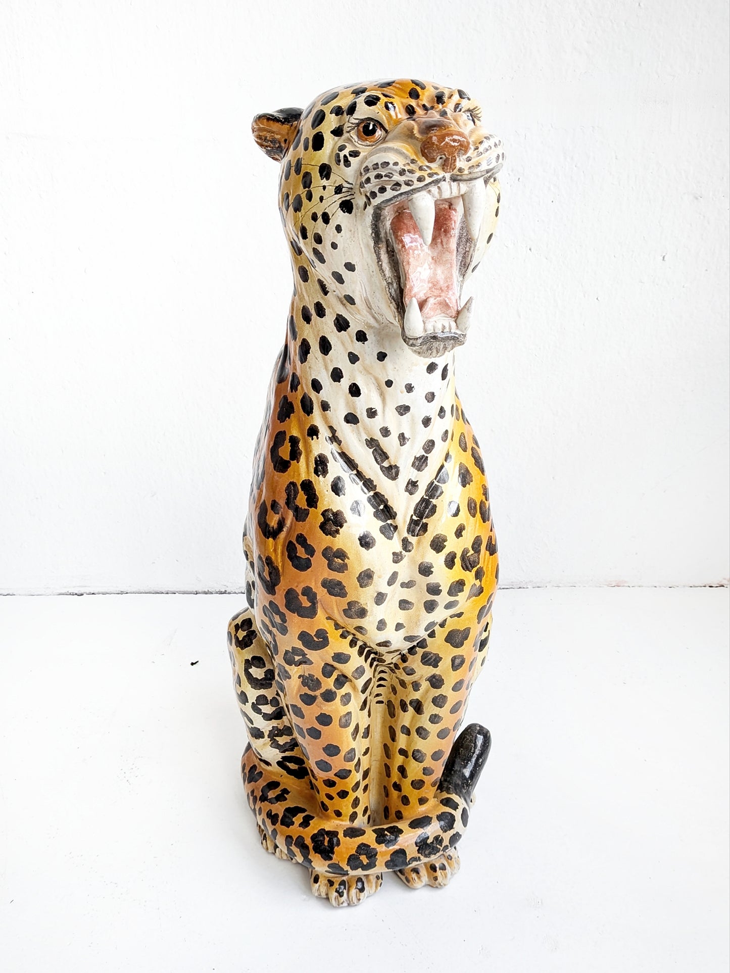 Ceramic Cheetah Statue 1970's