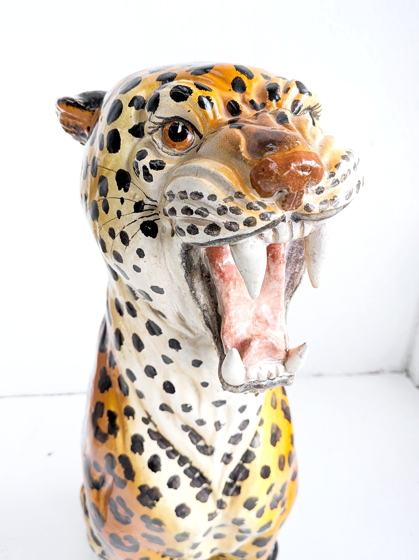 Ceramic Cheetah Statue 1970's