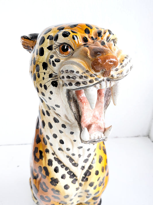 Ceramic Cheetah Statue 1970's