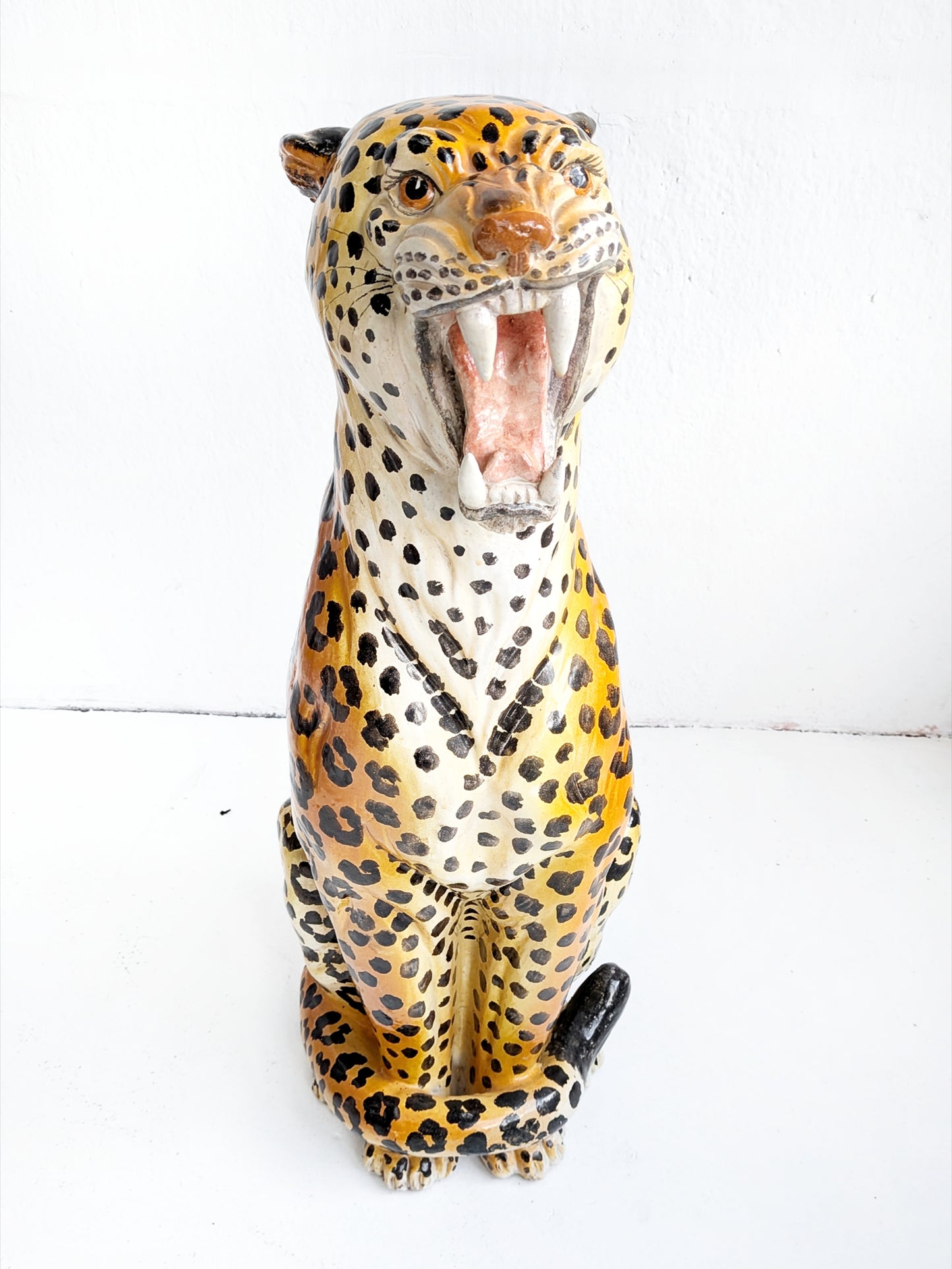 Ceramic Cheetah Statue 1970's