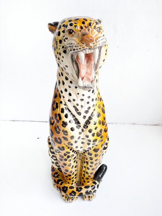 Ceramic Cheetah Statue 1970's
