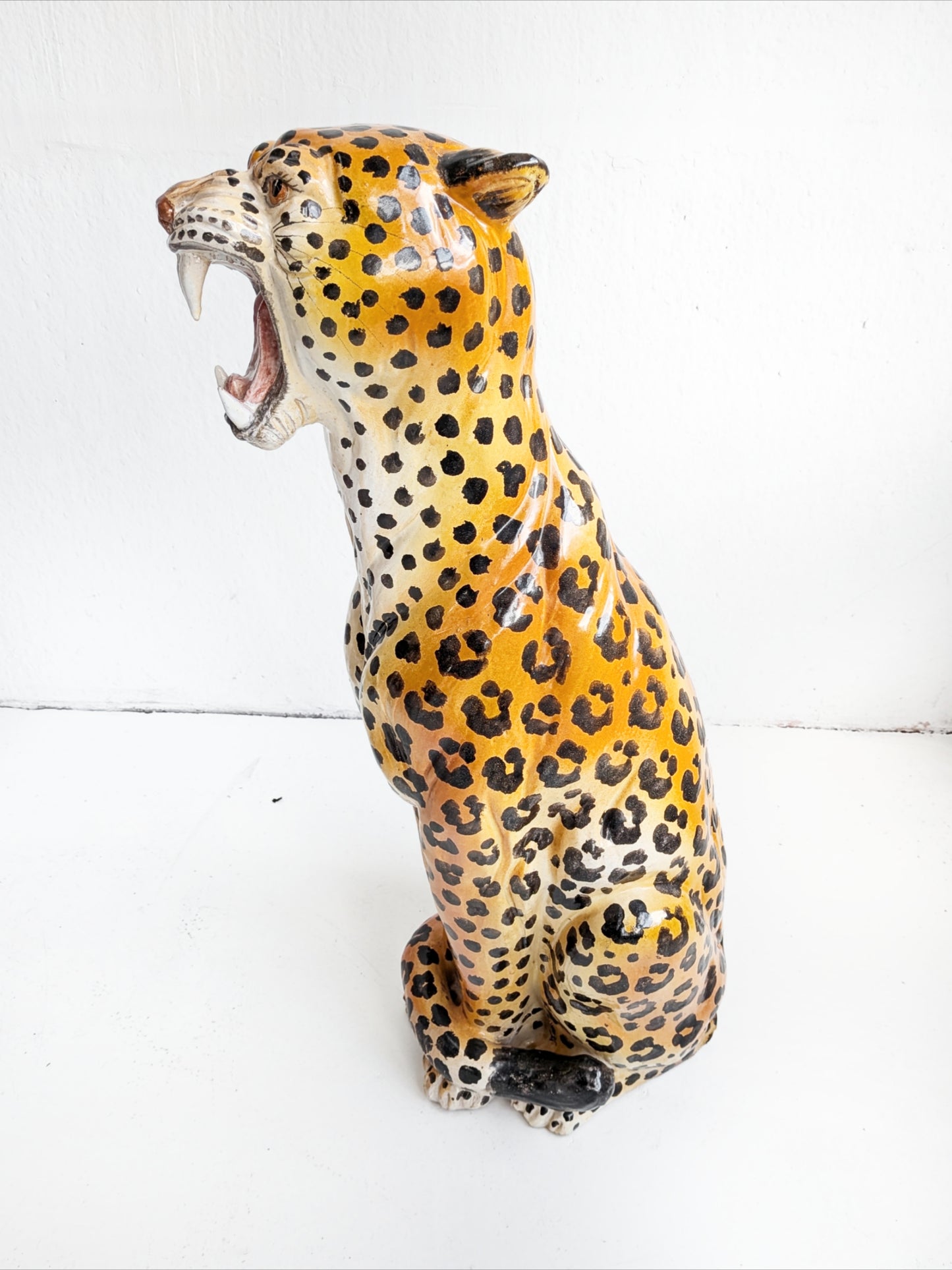 Ceramic Cheetah Statue 1970's