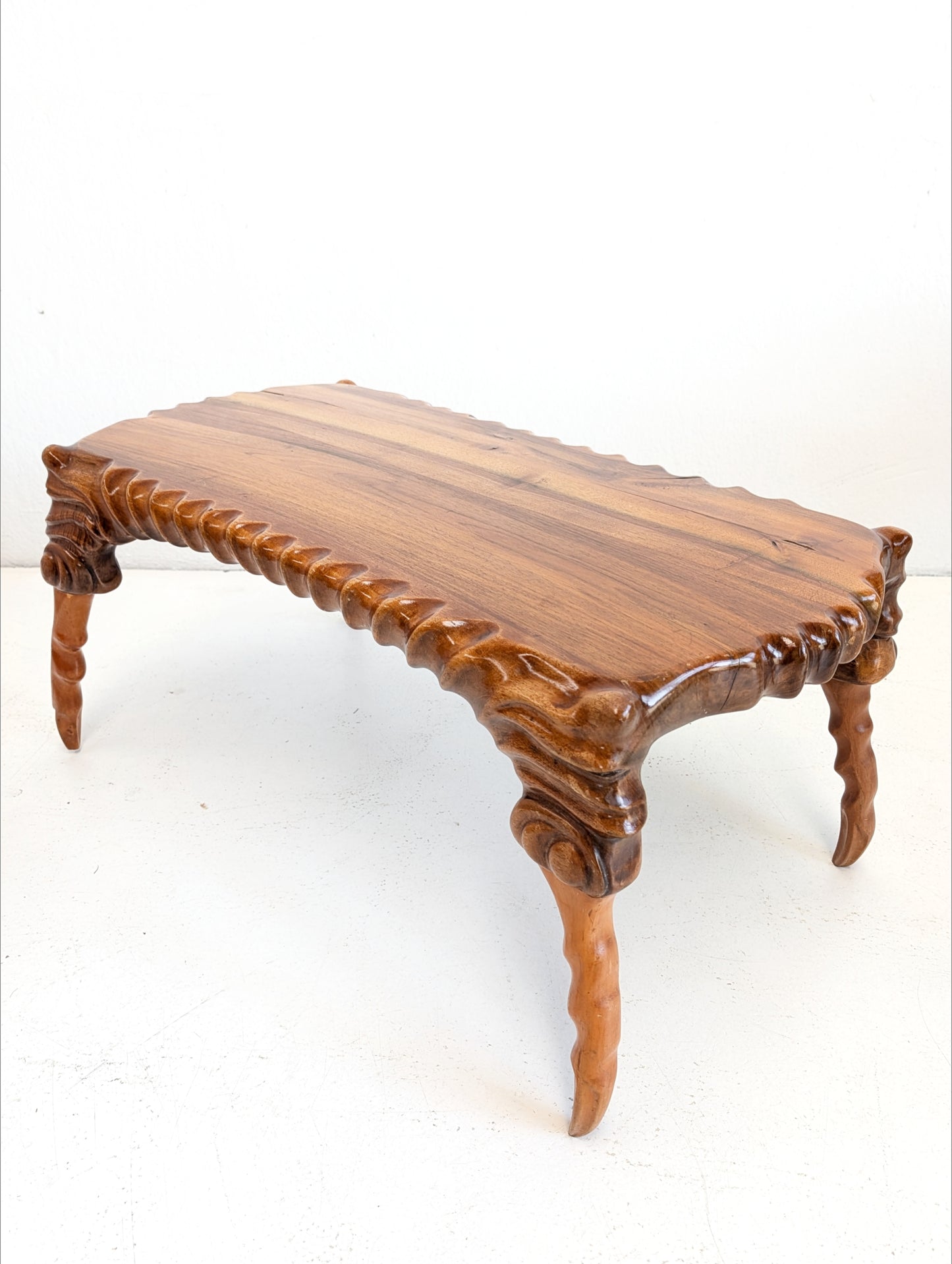 Handcarved Scultptural Suar Wood Coffee Table 1960s