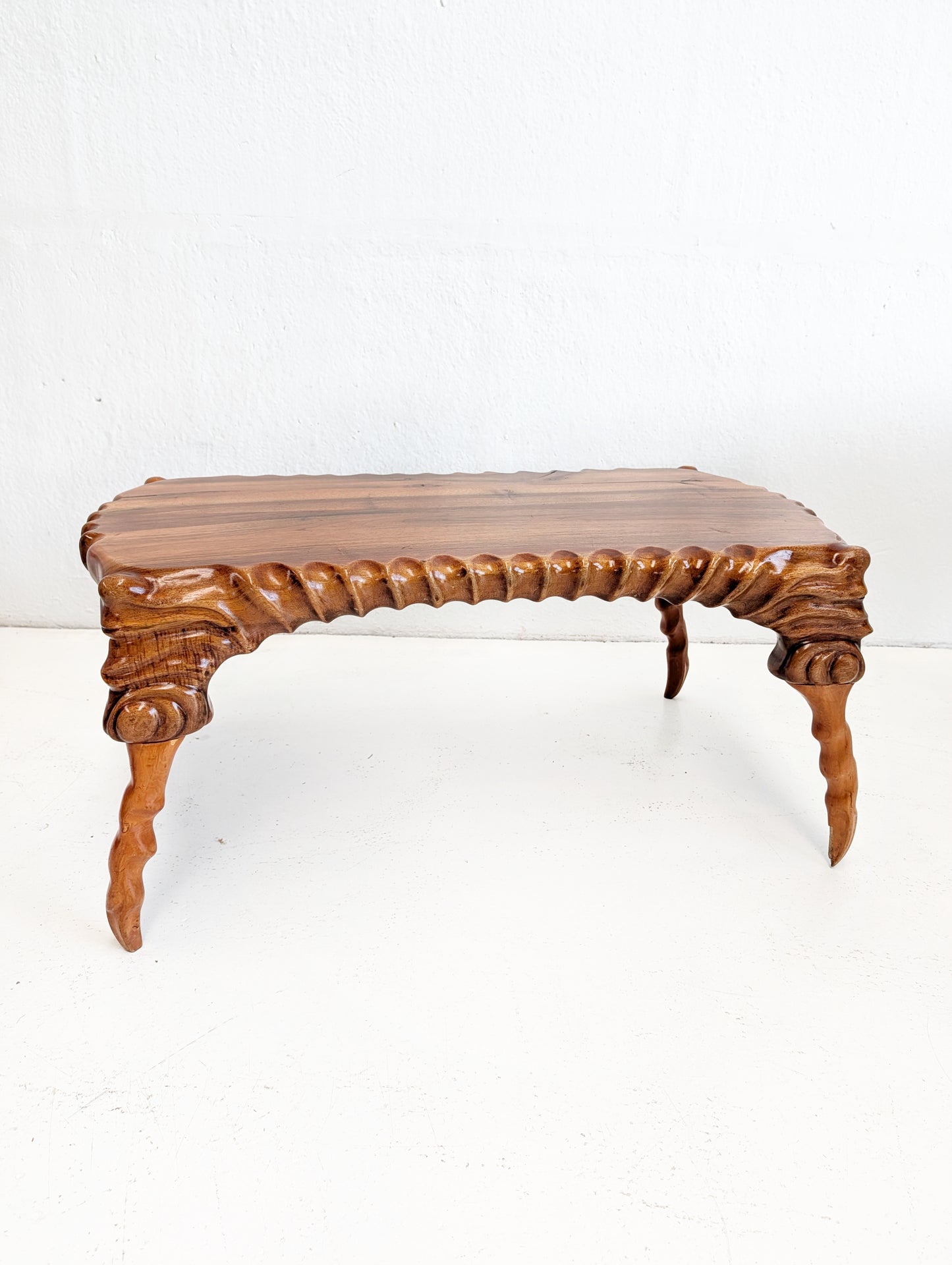 Handcarved Scultptural Suar Wood Coffee Table 1960s
