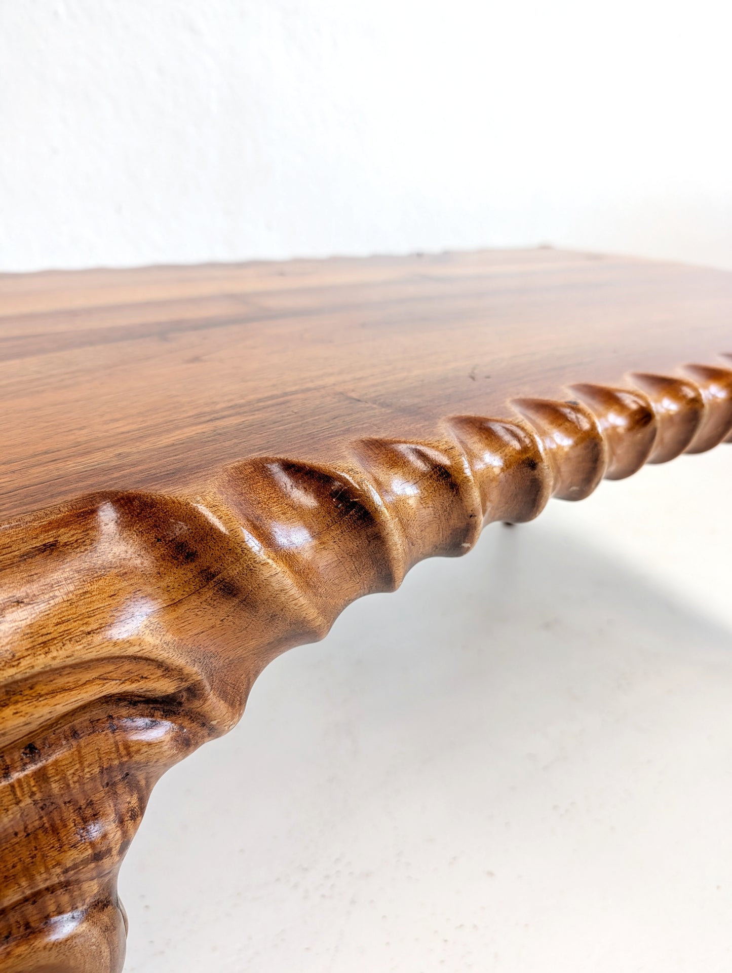Handcarved Scultptural Suar Wood Coffee Table 1960s