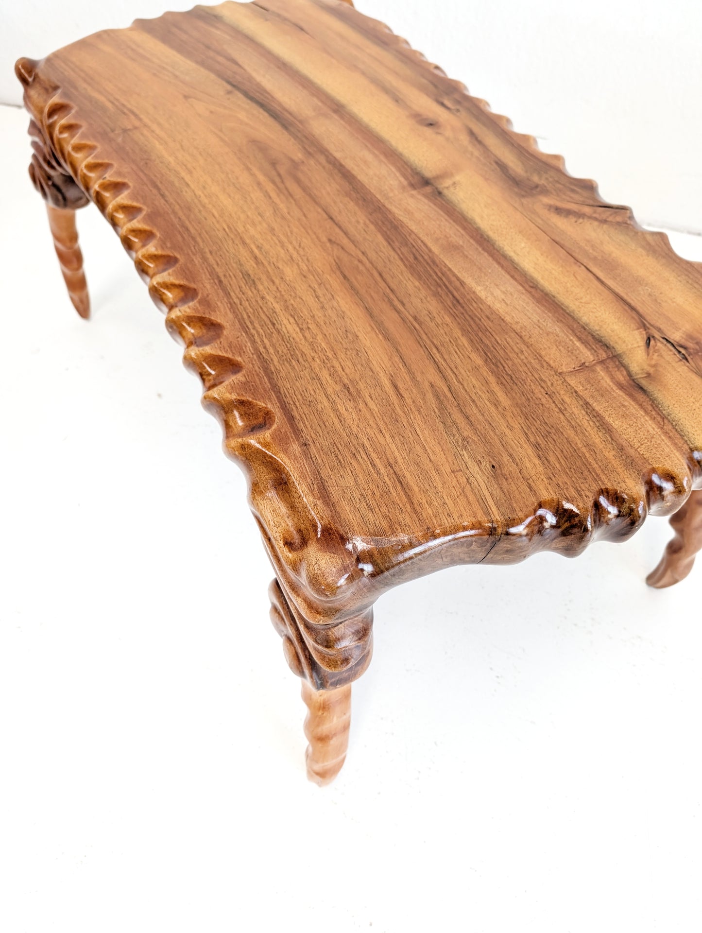 Handcarved Scultptural Suar Wood Coffee Table 1960s