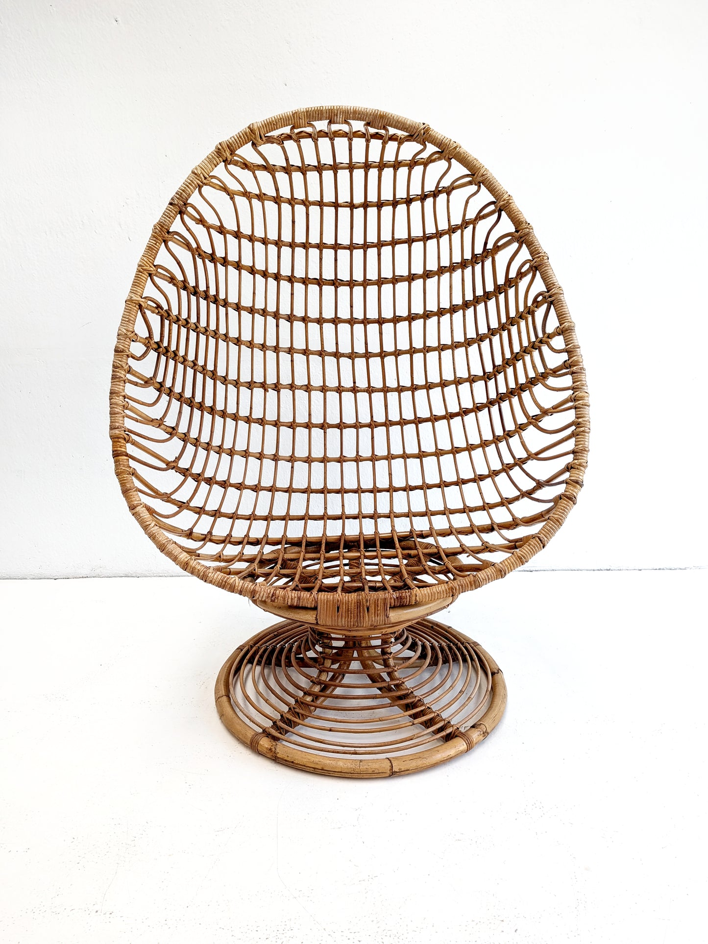 Vintage Rattan Egg Chair 1960s