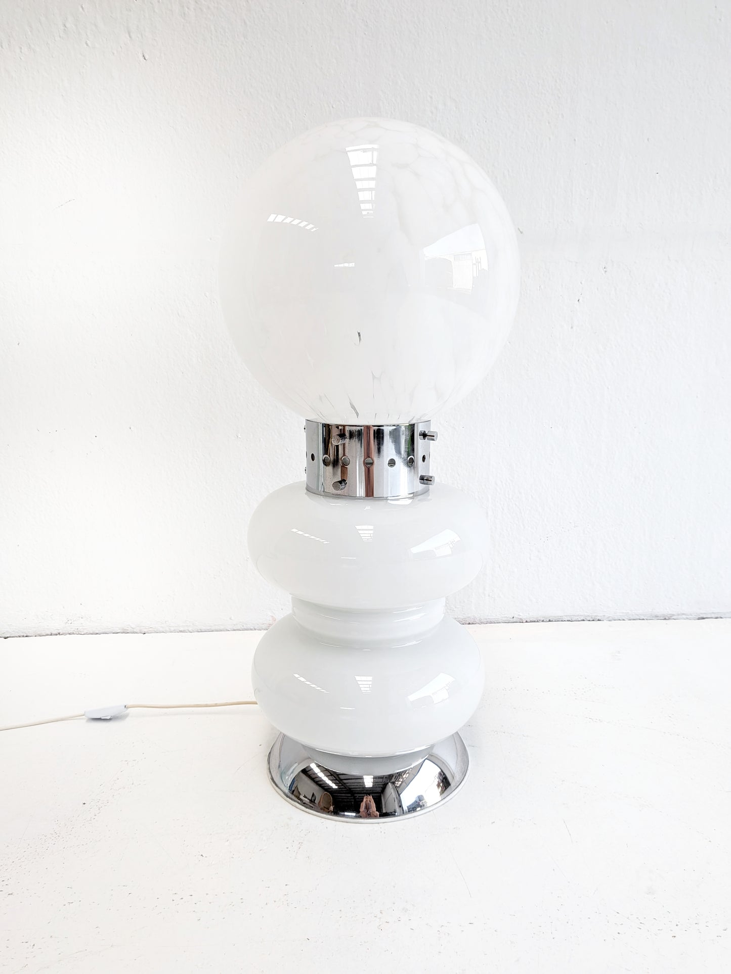 Italian Space Age Floor Lamp in Murano Glass 1970s