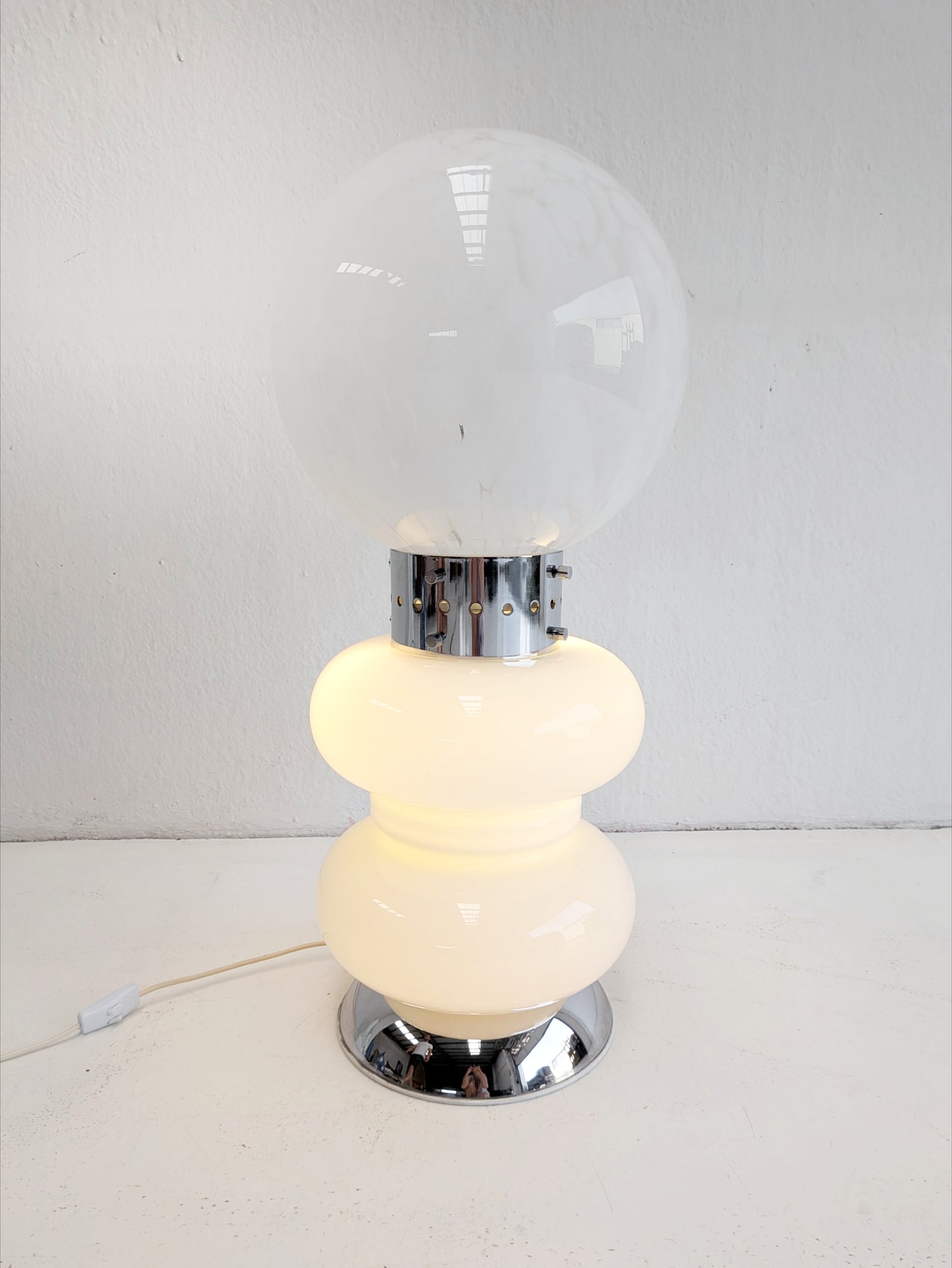 Italian Space Age Floor Lamp in Murano Glass 1970s