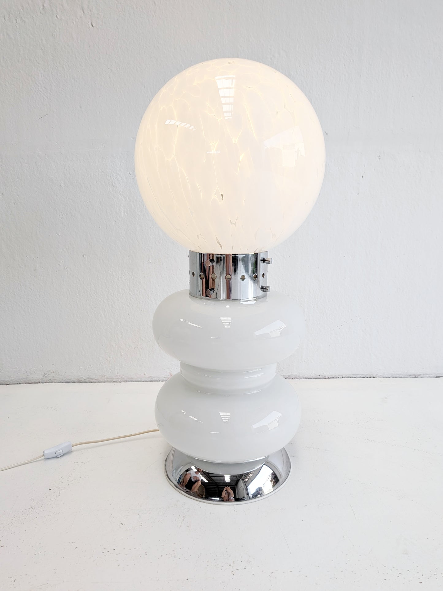 Italian Space Age Floor Lamp in Murano Glass 1970s