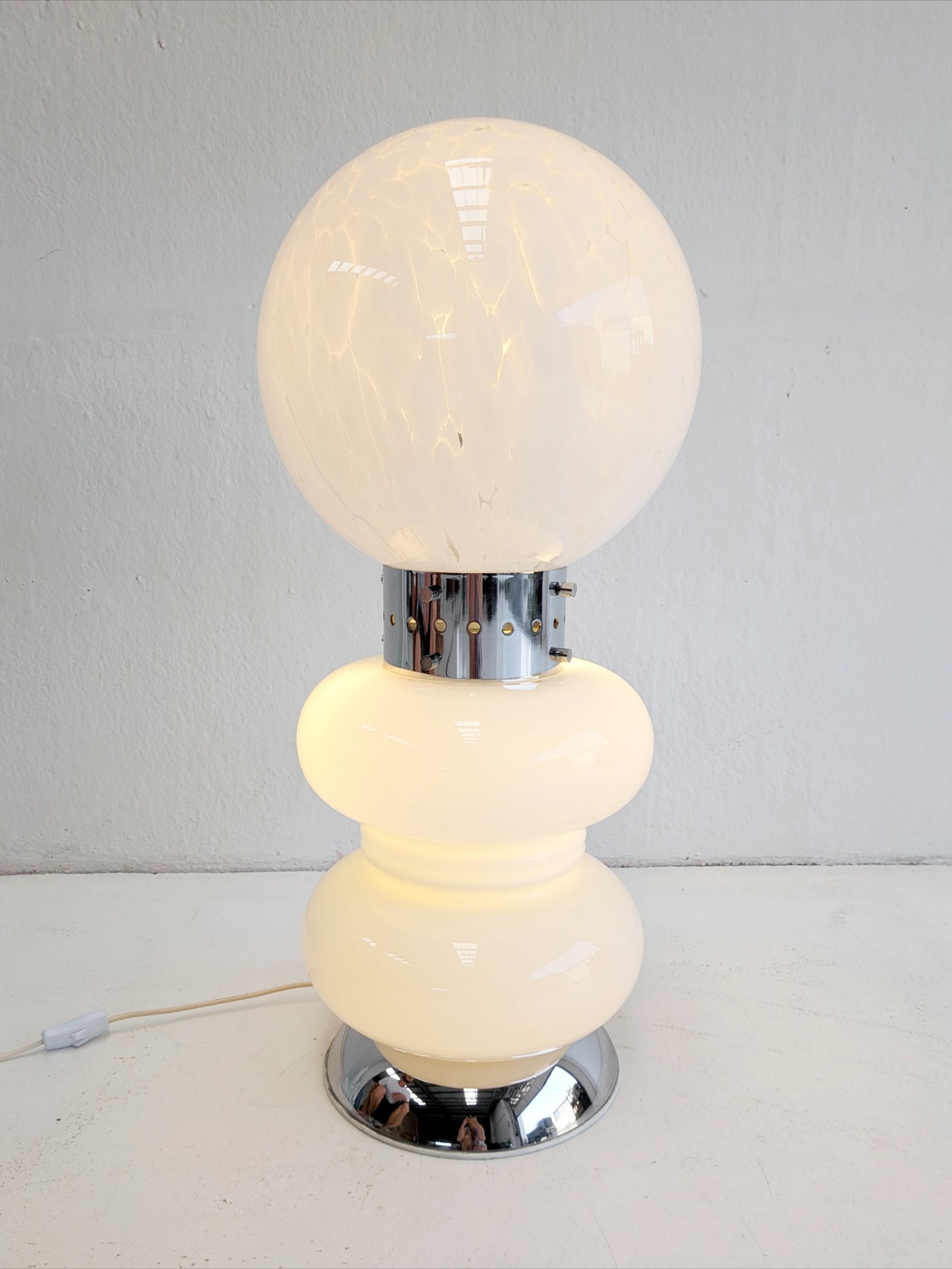 Italian Space Age Floor Lamp in Murano Glass 1970s