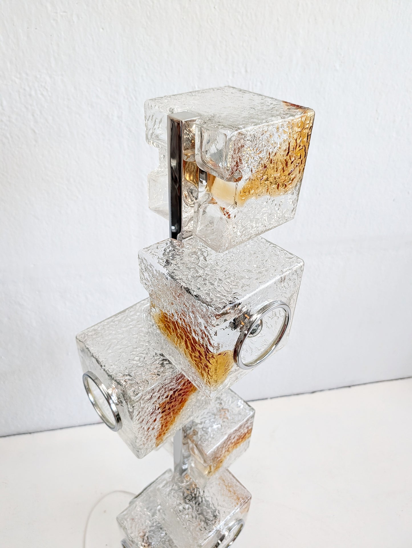 Murano Glass Cube Floor Lamp by Toni Zucherri for Veart 1960s