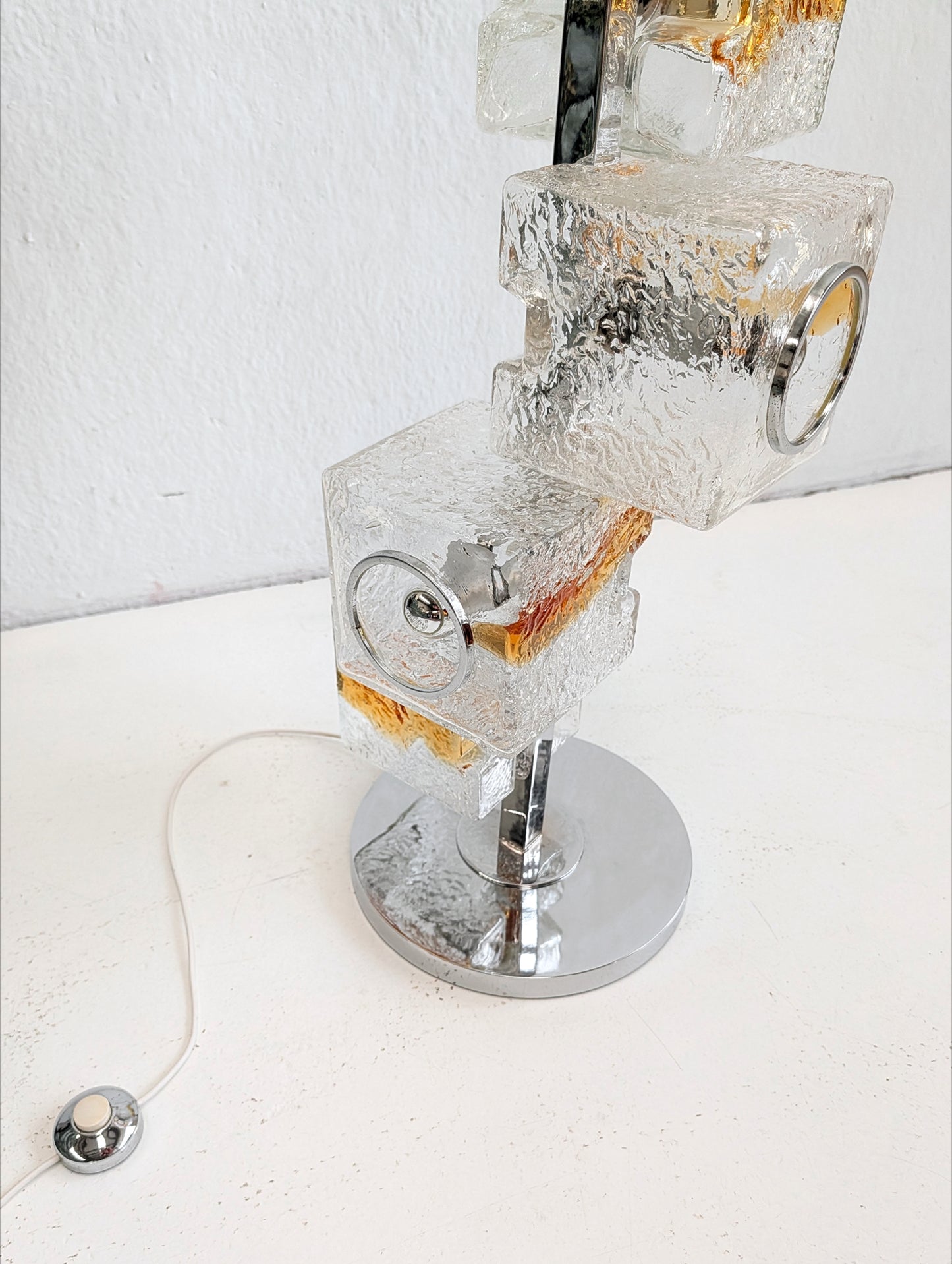 Murano Glass Cube Floor Lamp by Toni Zucherri for Veart 1960s
