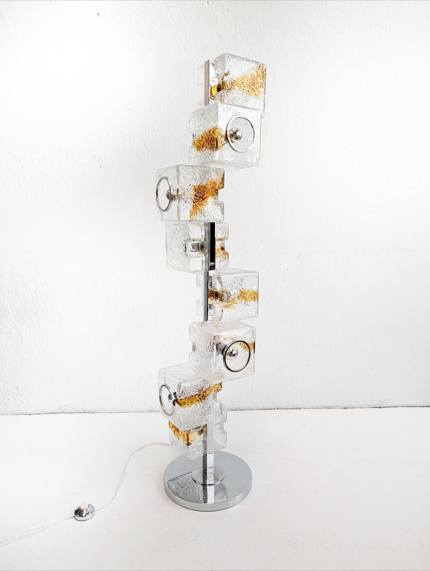 Murano Glass Cube Floor Lamp by Toni Zucherri for Veart 1960s