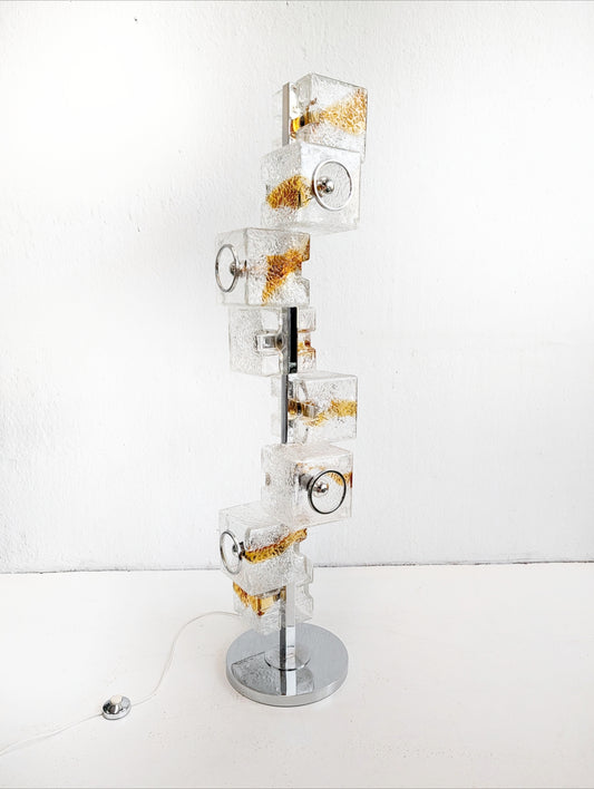 Murano Glass Cube Floor Lamp by Toni Zucherri for Veart 1960s