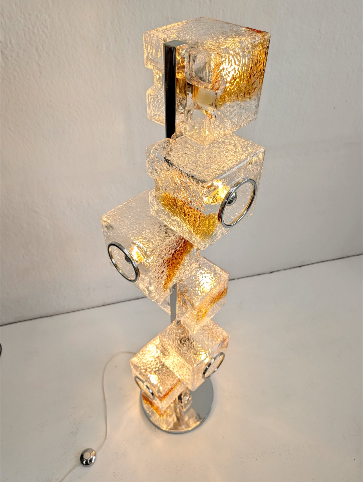 Murano Glass Cube Floor Lamp by Toni Zucherri for Veart 1960s