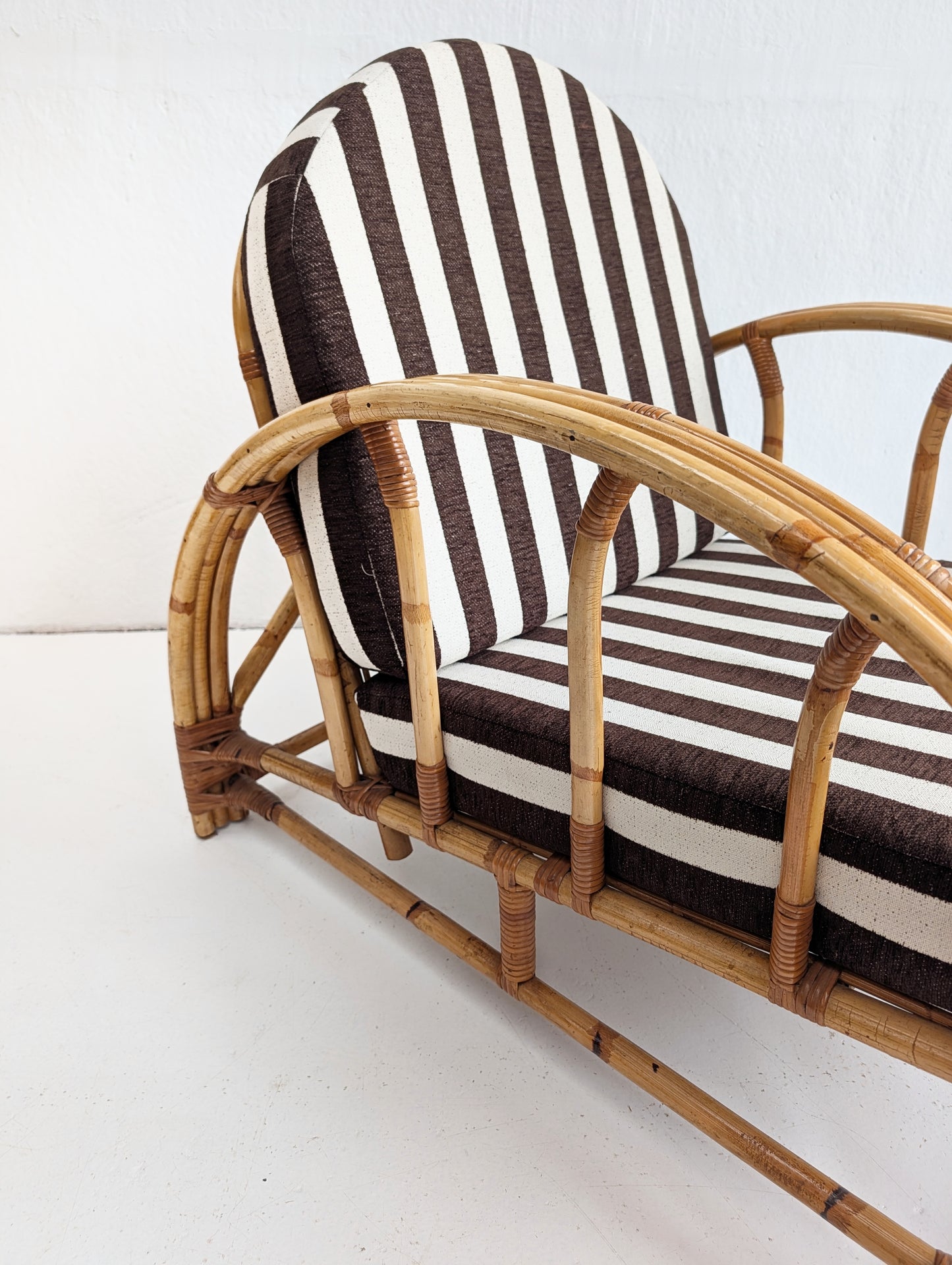 Rattan Pencil Reed Lounge Chair 1960s