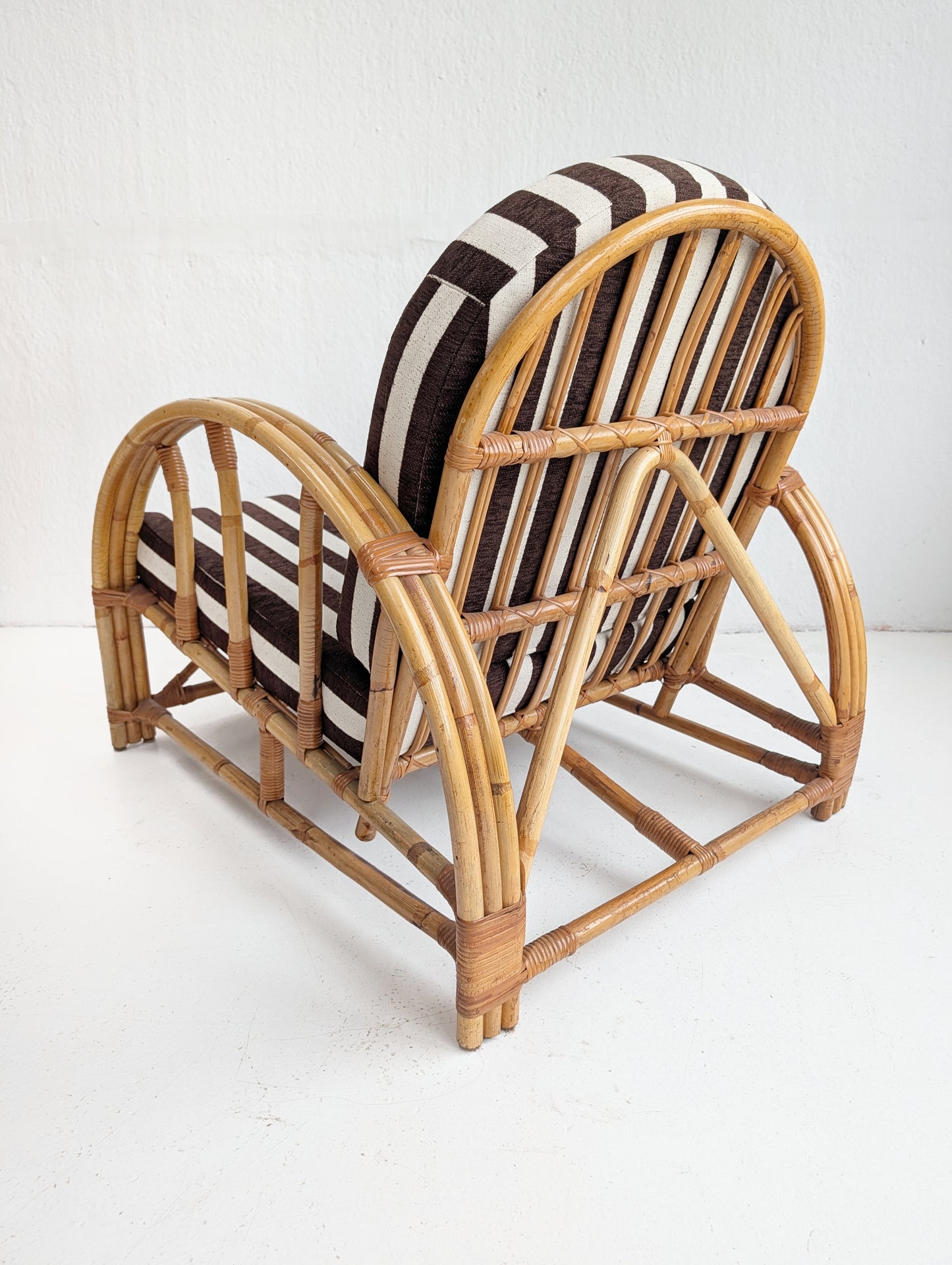 Rattan Pencil Reed Lounge Chair 1960s